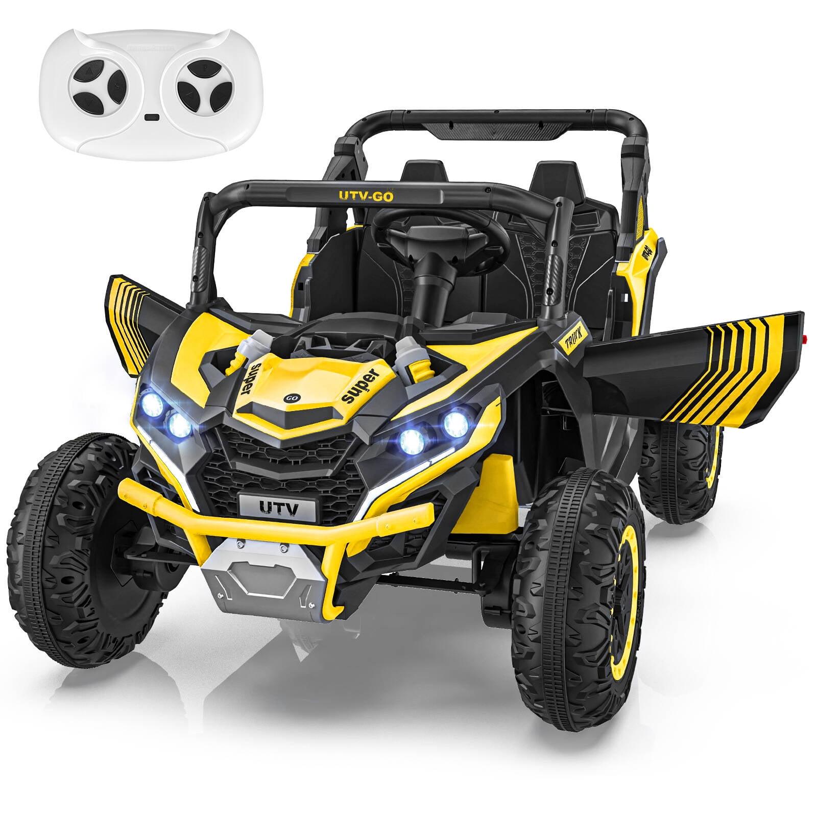 Yellow 24V 4WD 2-Seater Electric Ride-On UTV Car