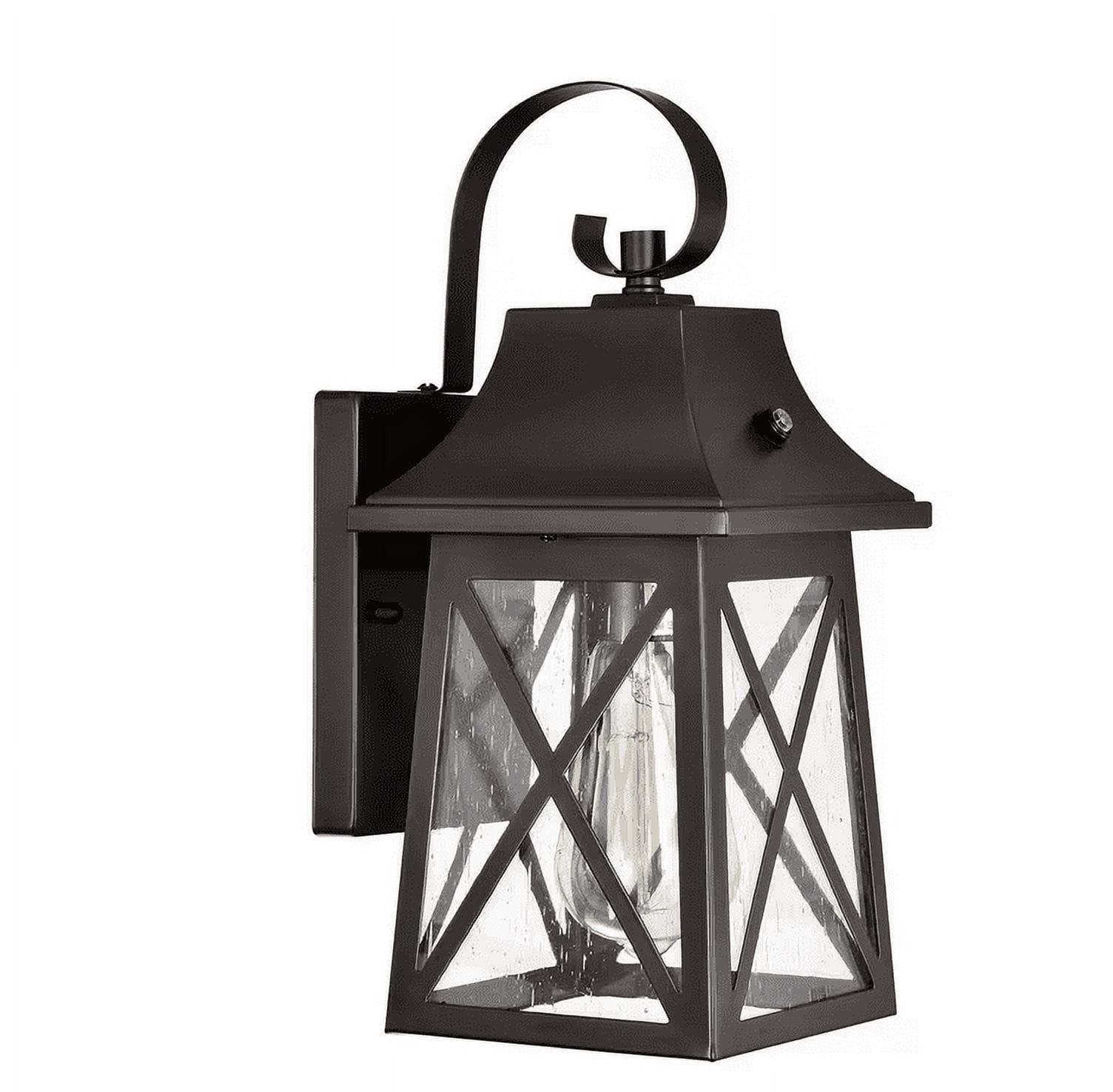 Medium Oil Rubbed Bronze Outdoor Lantern Sconce with Clear Glass