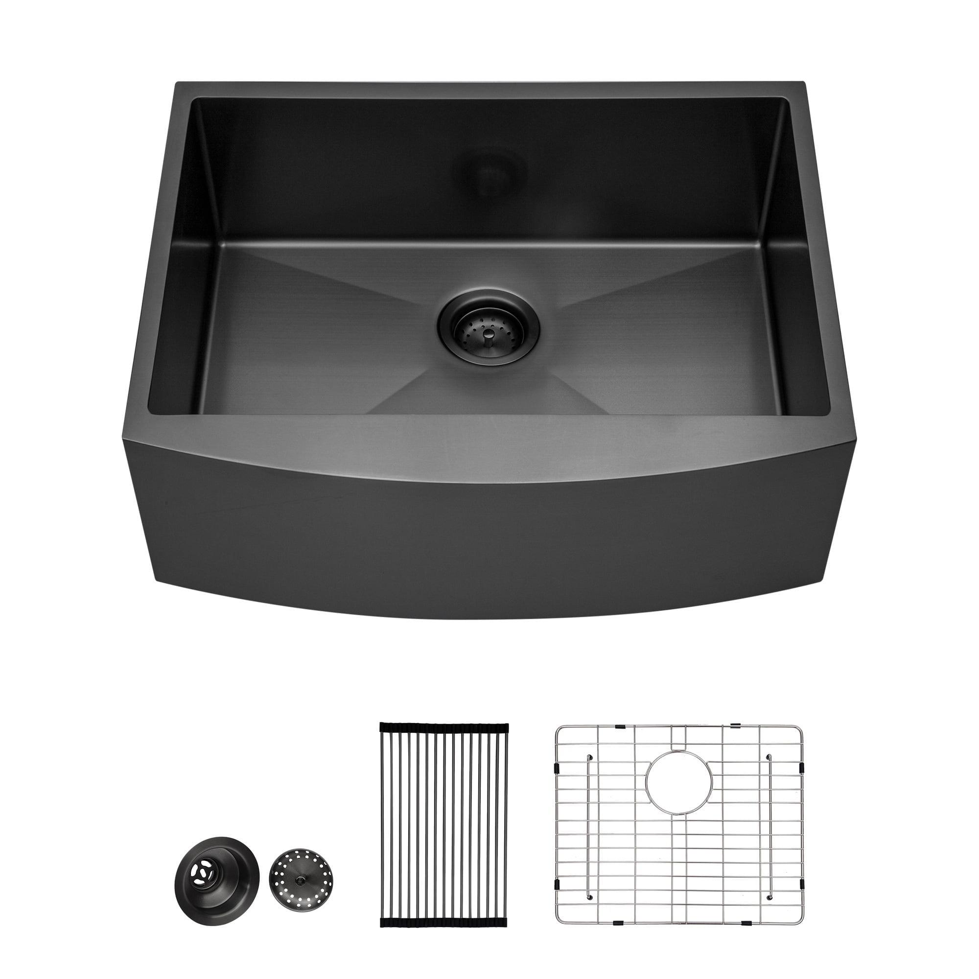 30'' Gunmetal Black Stainless Steel Farmhouse Kitchen Sink