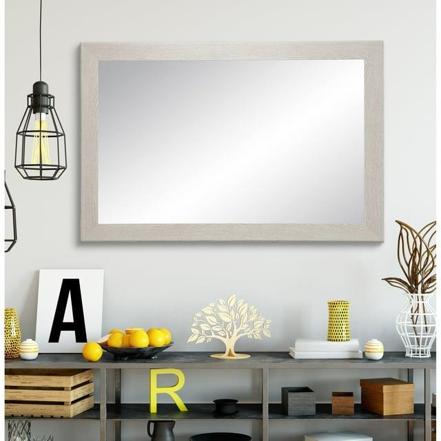 Farmhouse Gray Wood Grain Wall Mirror 32 x 38