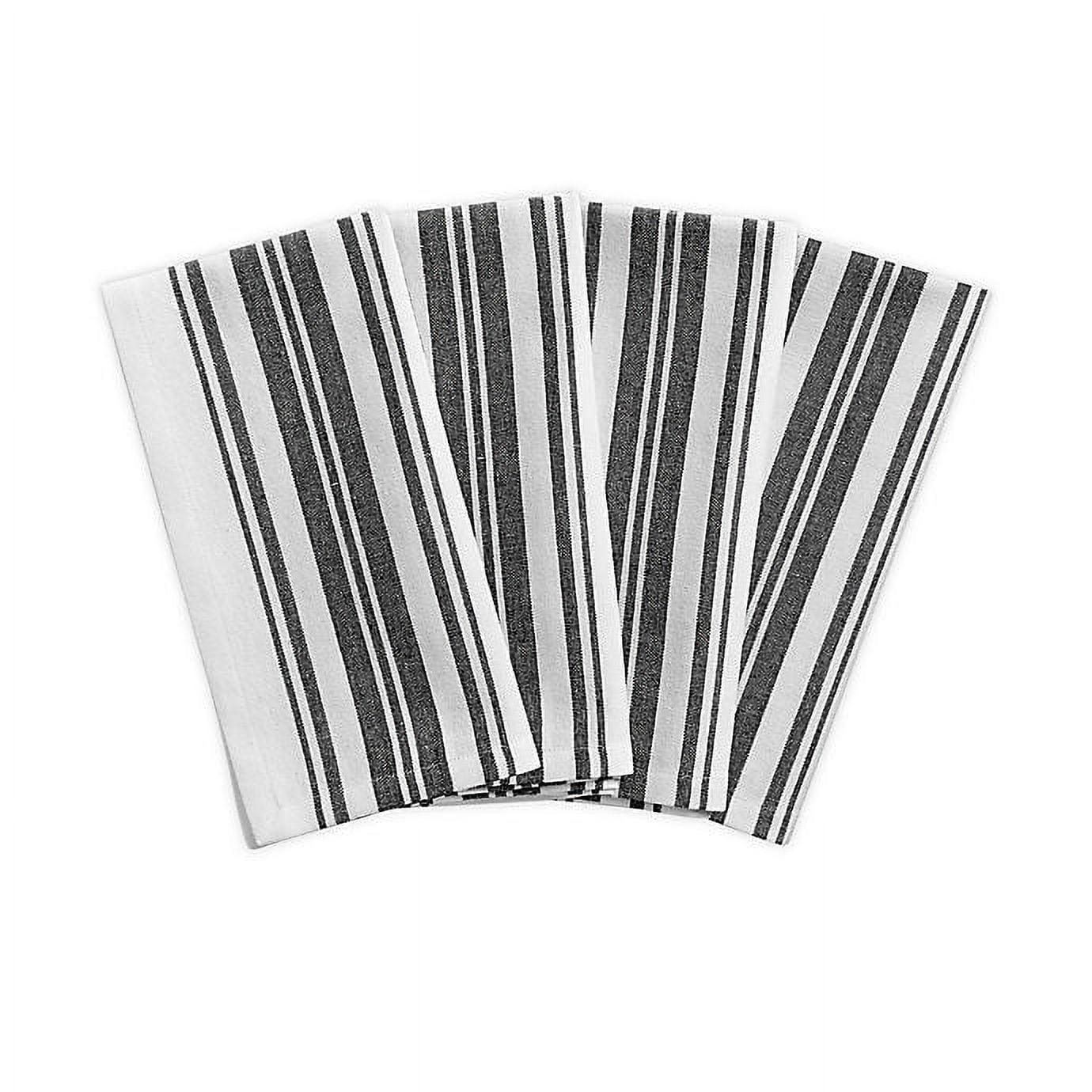 Black and White Cotton Farmhouse Stripe Napkins, Set of 4