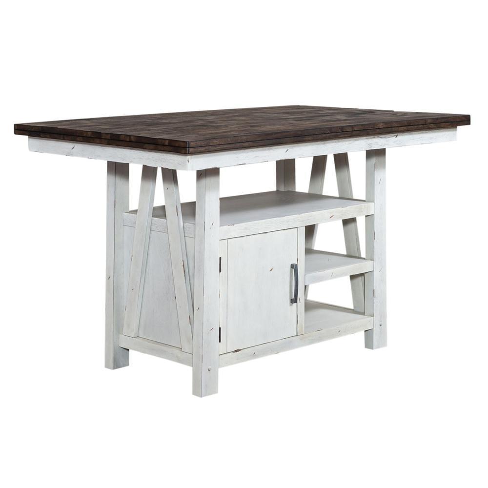 Reclaimed Wood White Extendable Farmhouse Counter Height Table