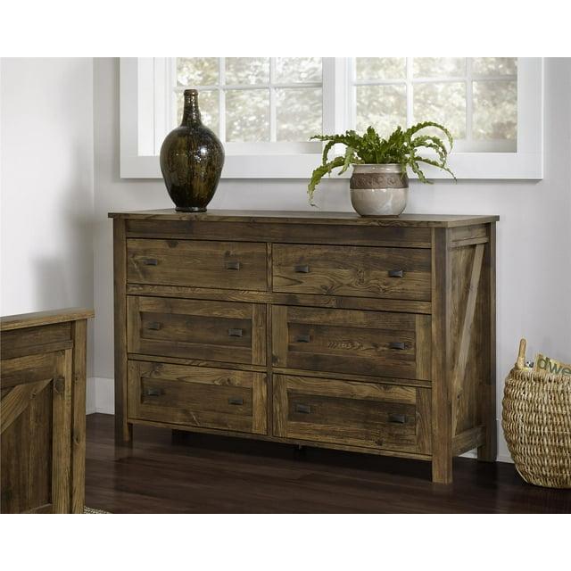 Farmington 6 Drawer Dresser, Rustic