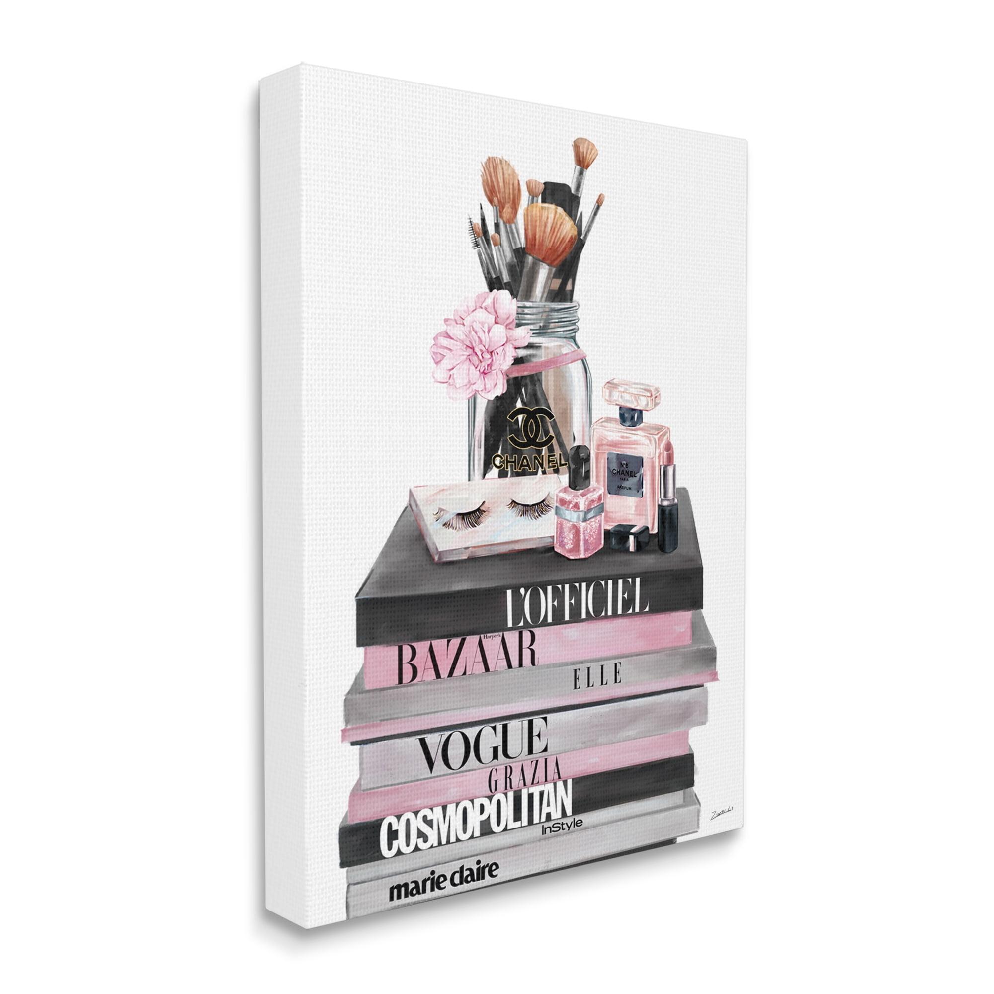 Stupell Industries Fashion Accessories Glam Magazine Book Stack, 16" x 20"