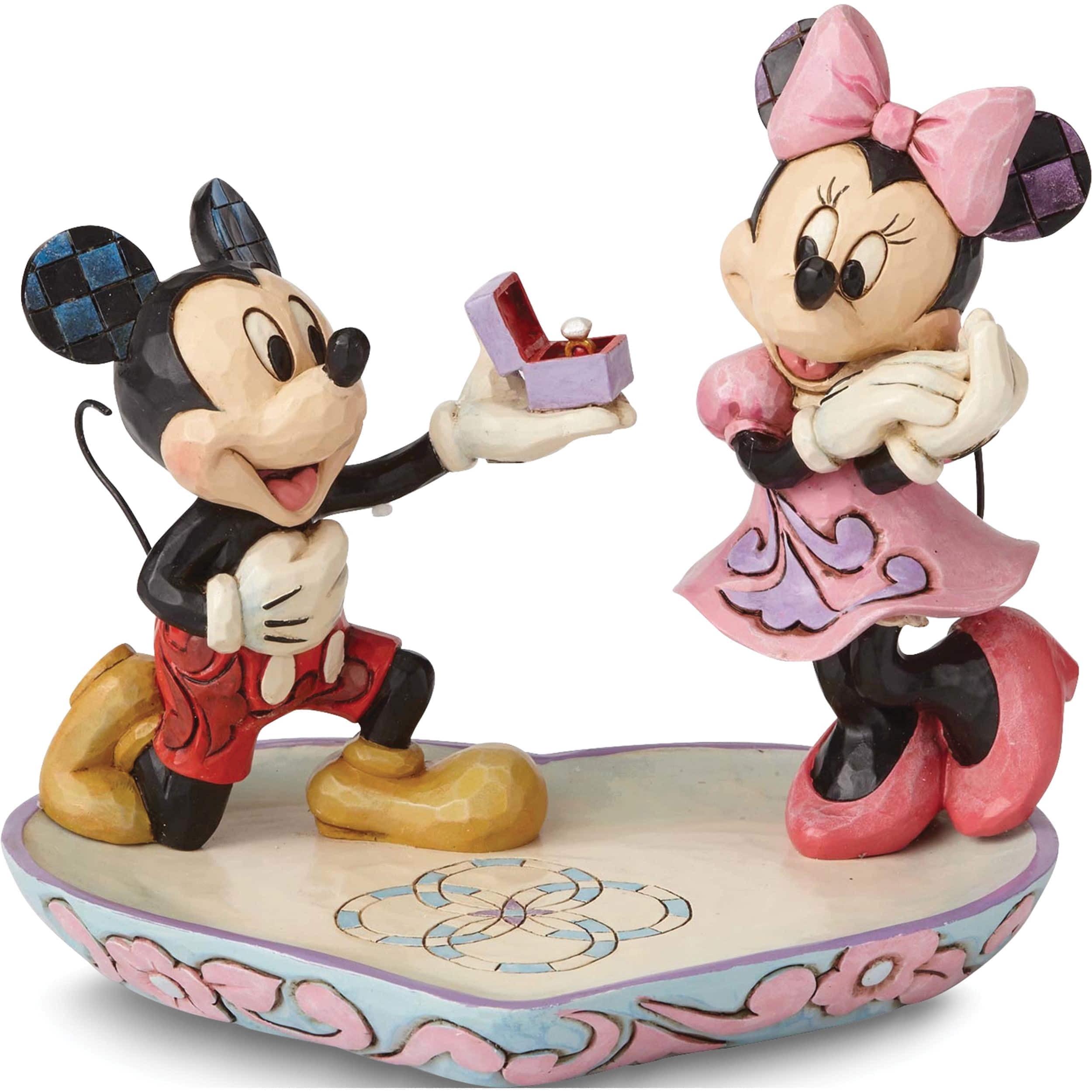 Jim Shore Jim Shore Disney Traditions Mickey& Minnie Proposal Ring Dish 5in H