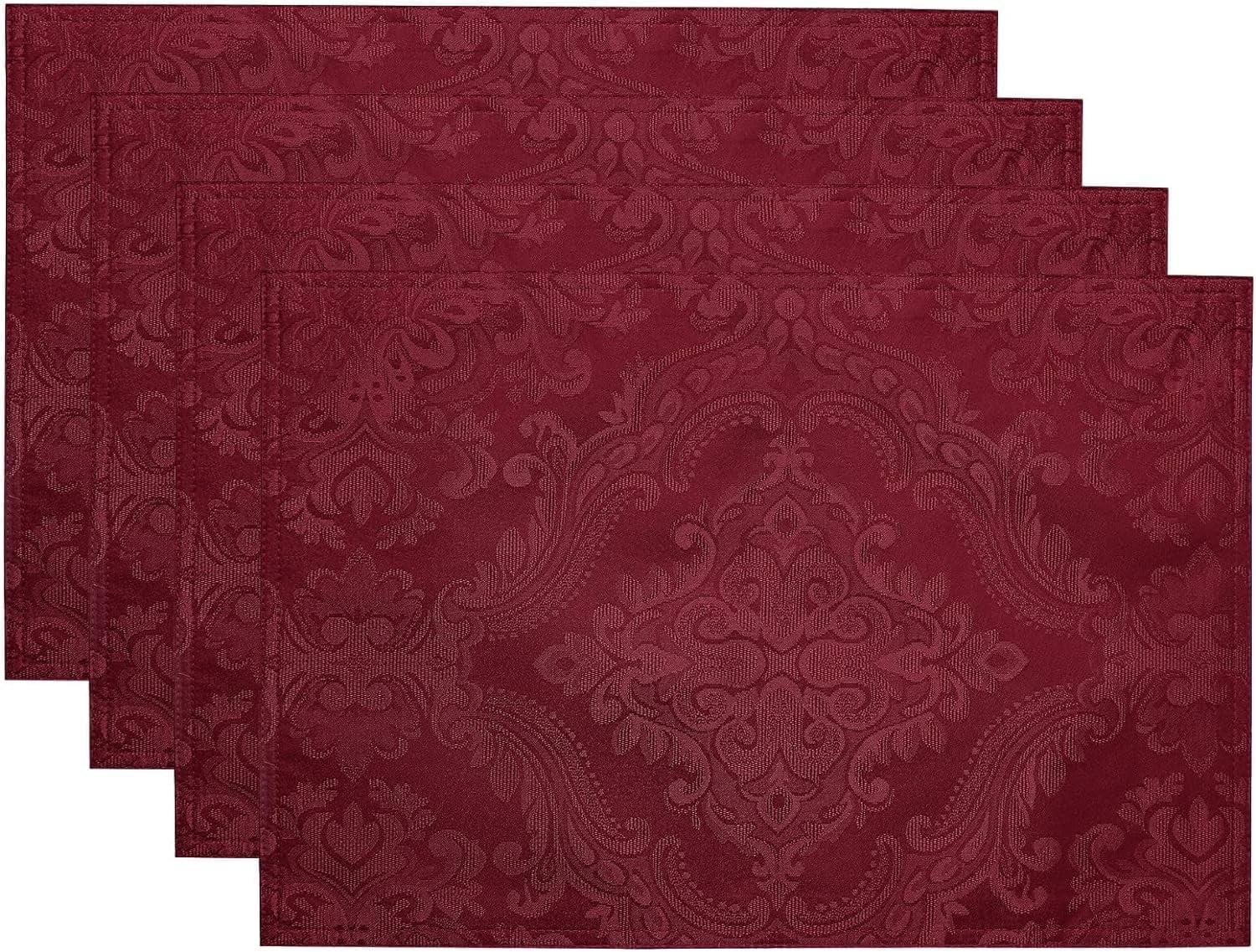 Elrene Caiden Elegance Damask Placemat, Set of 4 - 13" x 19" - Elrene Home Fashions