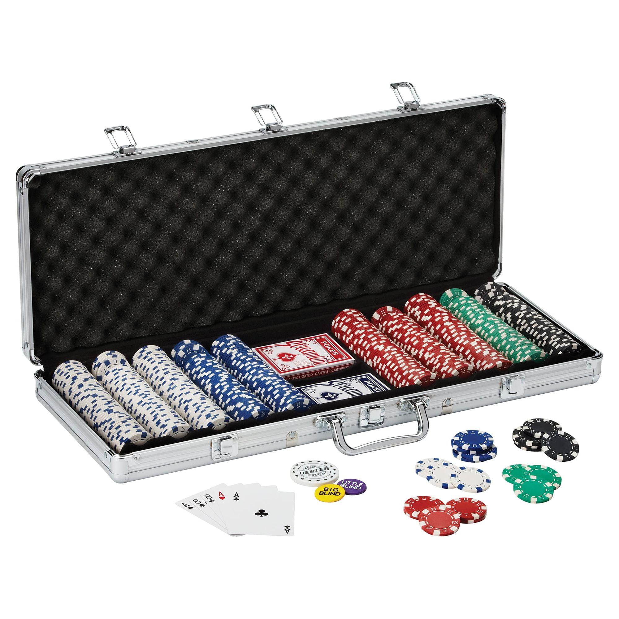 Fat Cat Texas Hold'em 500-Piece Poker Chips and Accessory Set