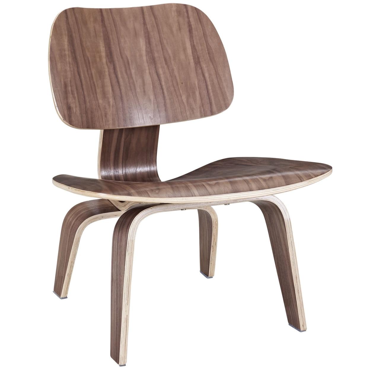 Molded Walnut Plywood Lounge Chair by Modway