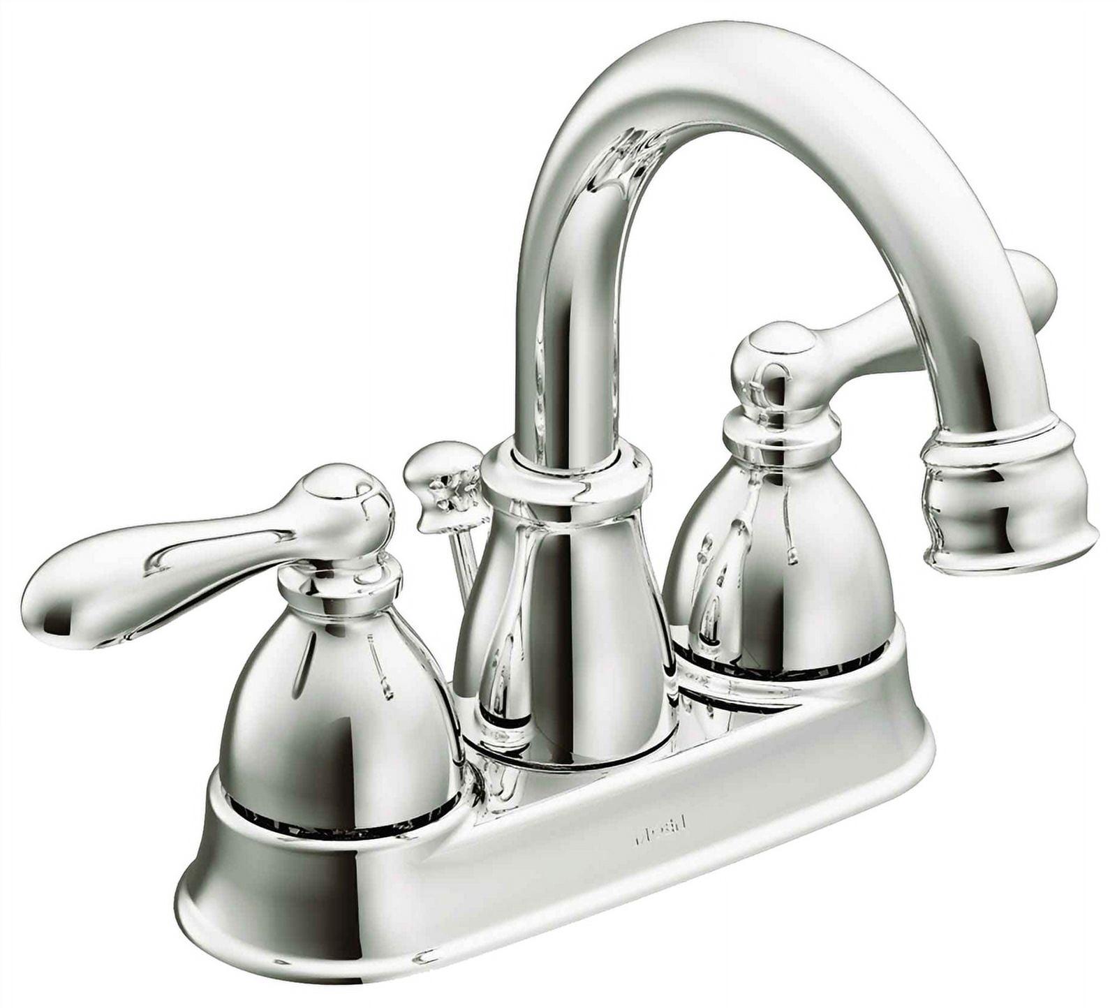 Moen Caldwell Chrome 4-in centerset 2-Handle WaterSense Bathroom Sink Faucet with Drain