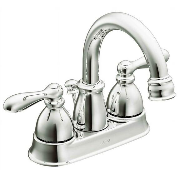 Moen Caldwell Chrome 4-in centerset 2-Handle WaterSense Bathroom Sink Faucet with Drain