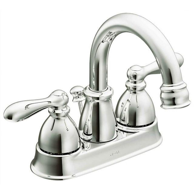 Moen Caldwell Chrome 4-in centerset 2-Handle WaterSense Bathroom Sink Faucet with Drain