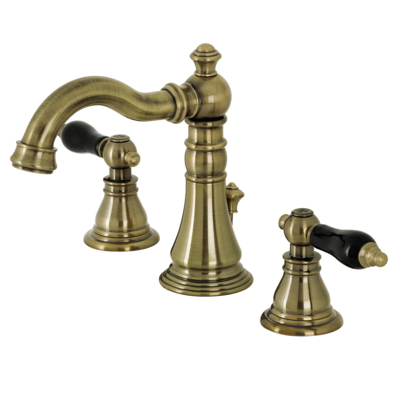 Kingston Brass Duchess Two-Handle 3-Hole Deck Mount Widespread Bathroom Faucet with Pop-Up Drain