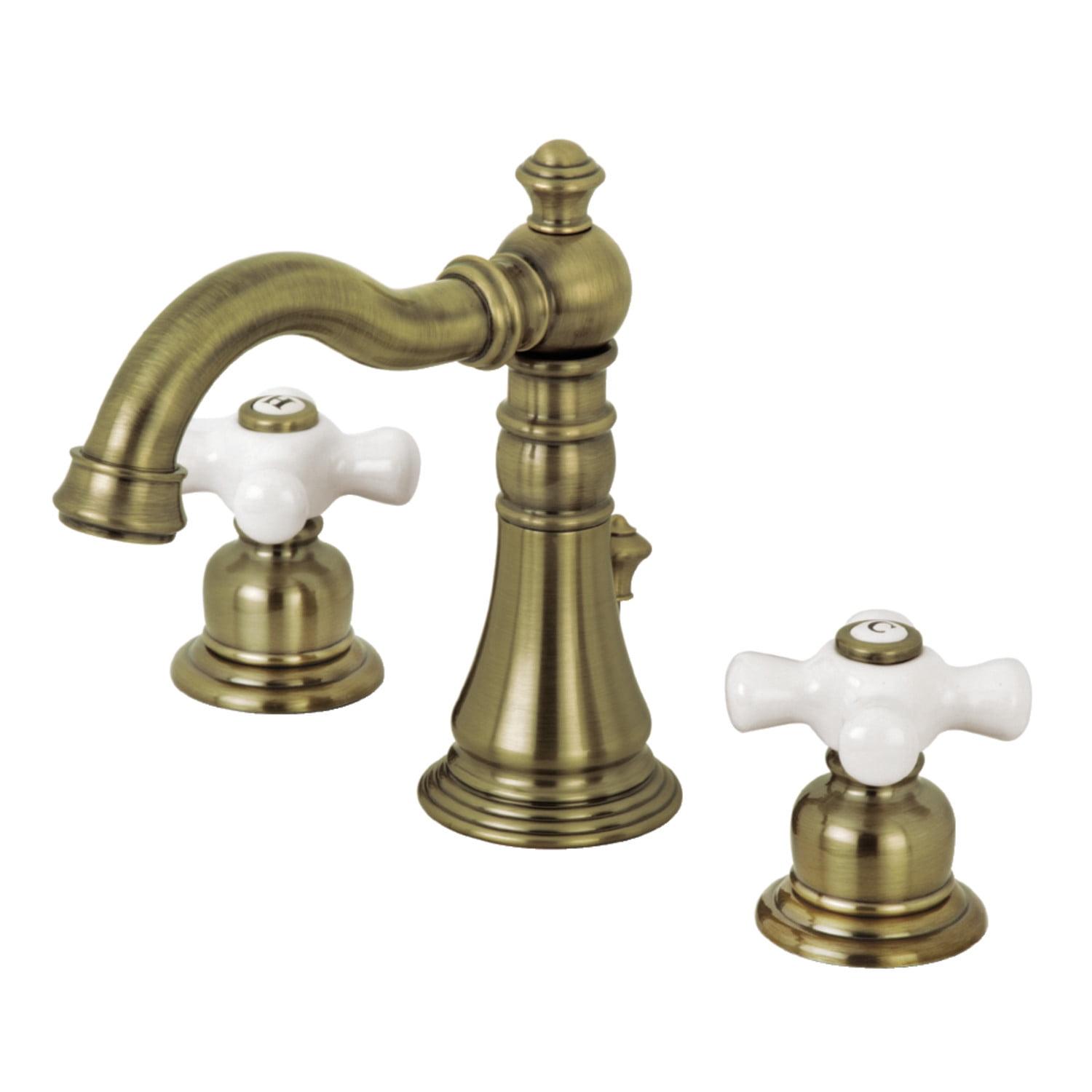 Victorian Elegance 8" Widespread Antique Brass Bathroom Faucet