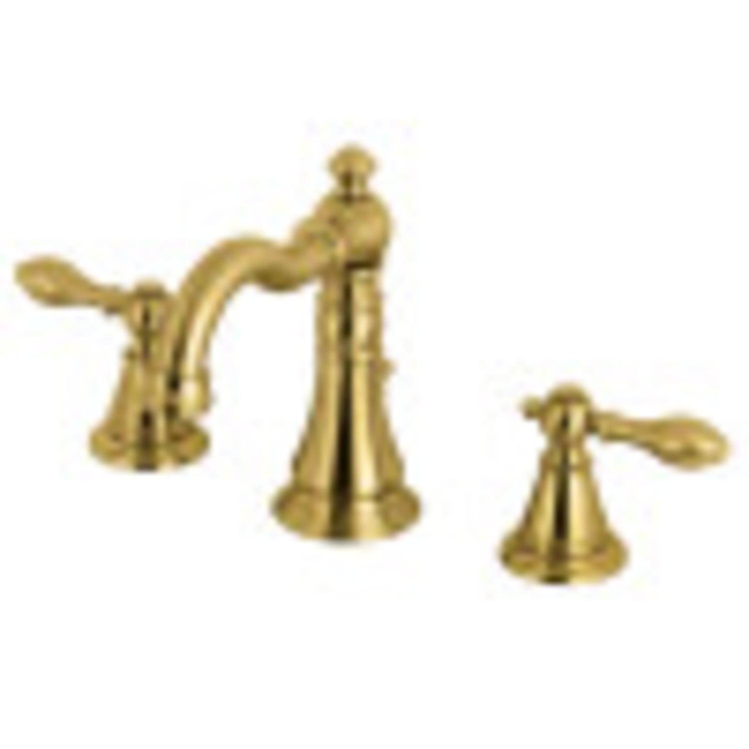 Traditional Elegance 8" Matte Black and Brushed Brass Widespread Bathroom Faucet