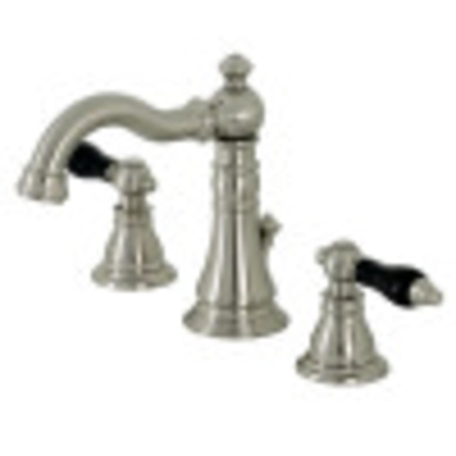 Kingston Brass Duchess Two-Handle 3-Hole Deck Mount Widespread Bathroom Faucet with Pop-Up Drain