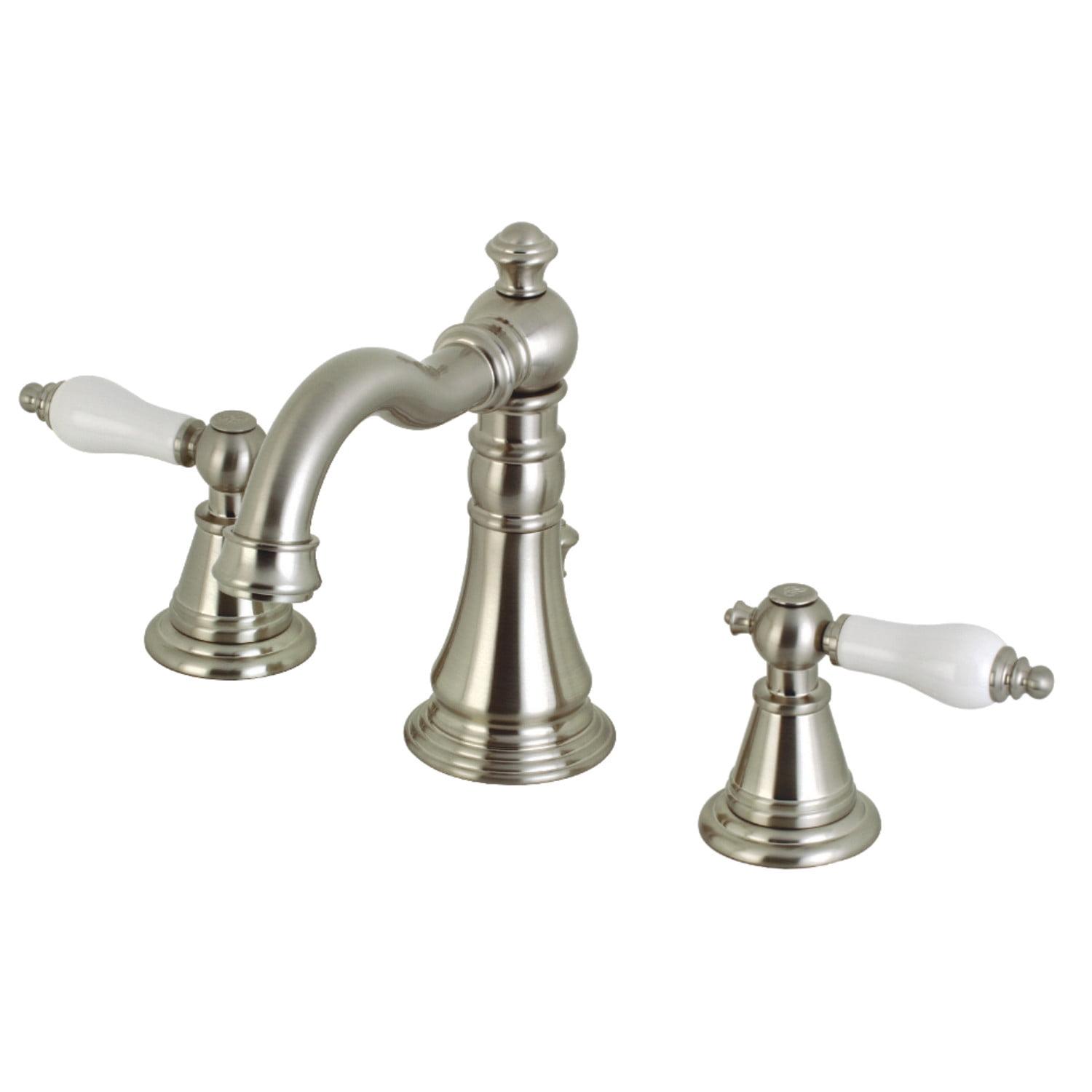 Elegant English Classic 8" Widespread Bathroom Faucet in Brushed Nickel