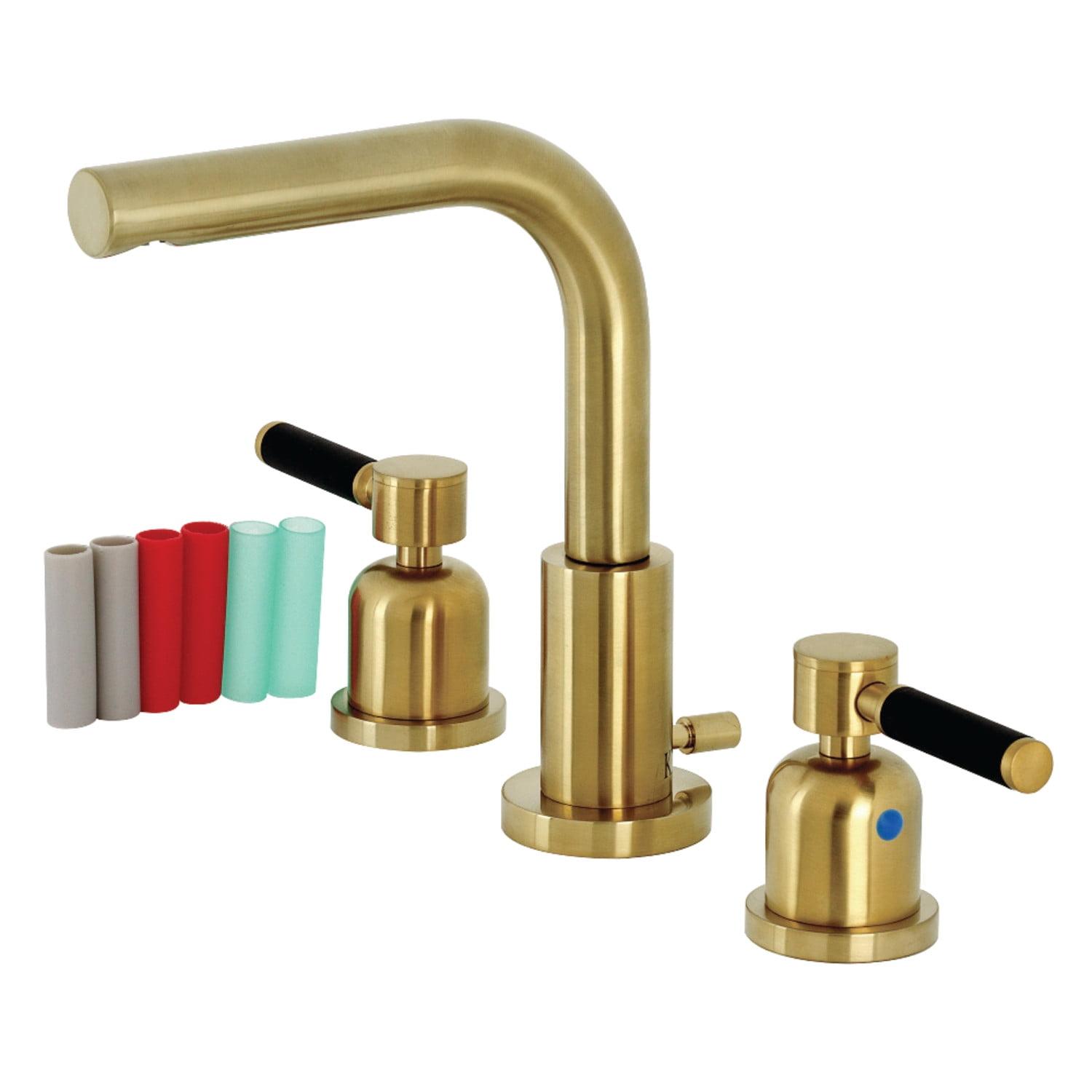 Kaiser 8-Inch Brushed Brass Widespread Bathroom Faucet with Modern Flair