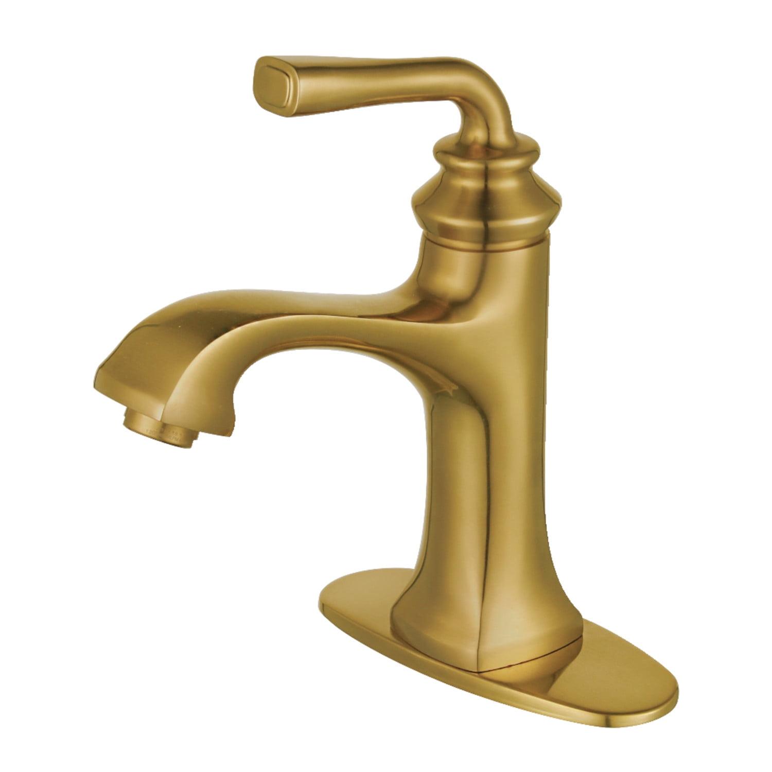 Kingston Brass Restoration Single-Handle 1-Hole Deck Mount Bathroom Faucet with Push Pop-Up