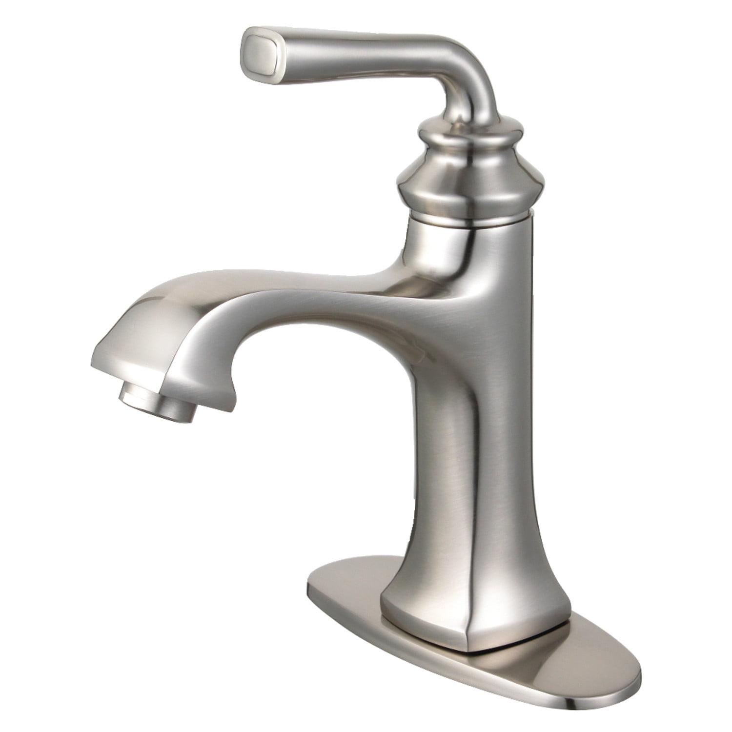 Kingston Brass Restoration Single-Handle 1-Hole Deck Mount Bathroom Faucet with Push Pop-Up