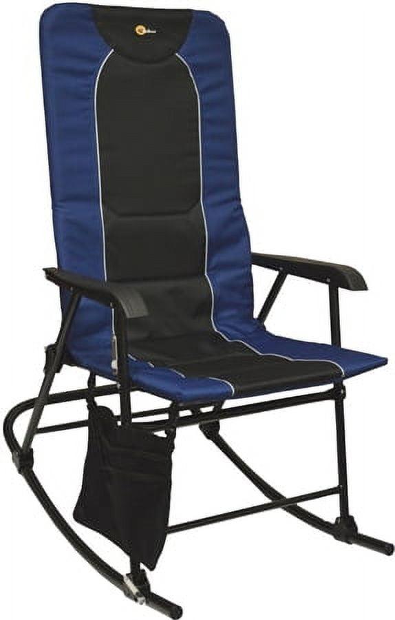 Dakota Blue & Black Folding Rocker with Padded Comfort