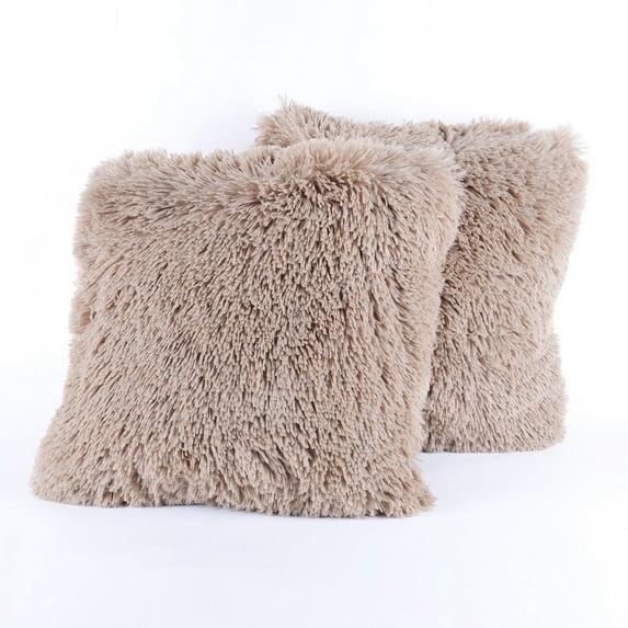 Faux Fur Reversible Throw Pillow (Set of 2)