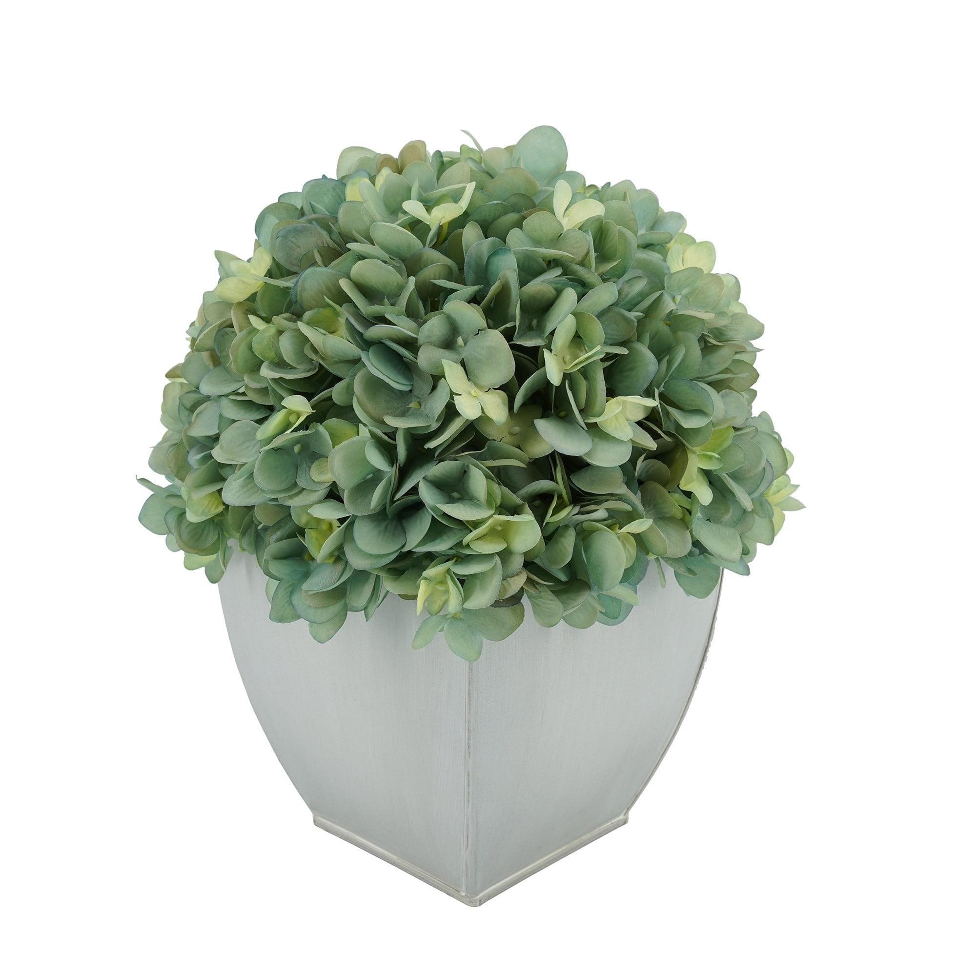 Winston Porter Artificial Fabric Hydrangea Arrangement in Pot