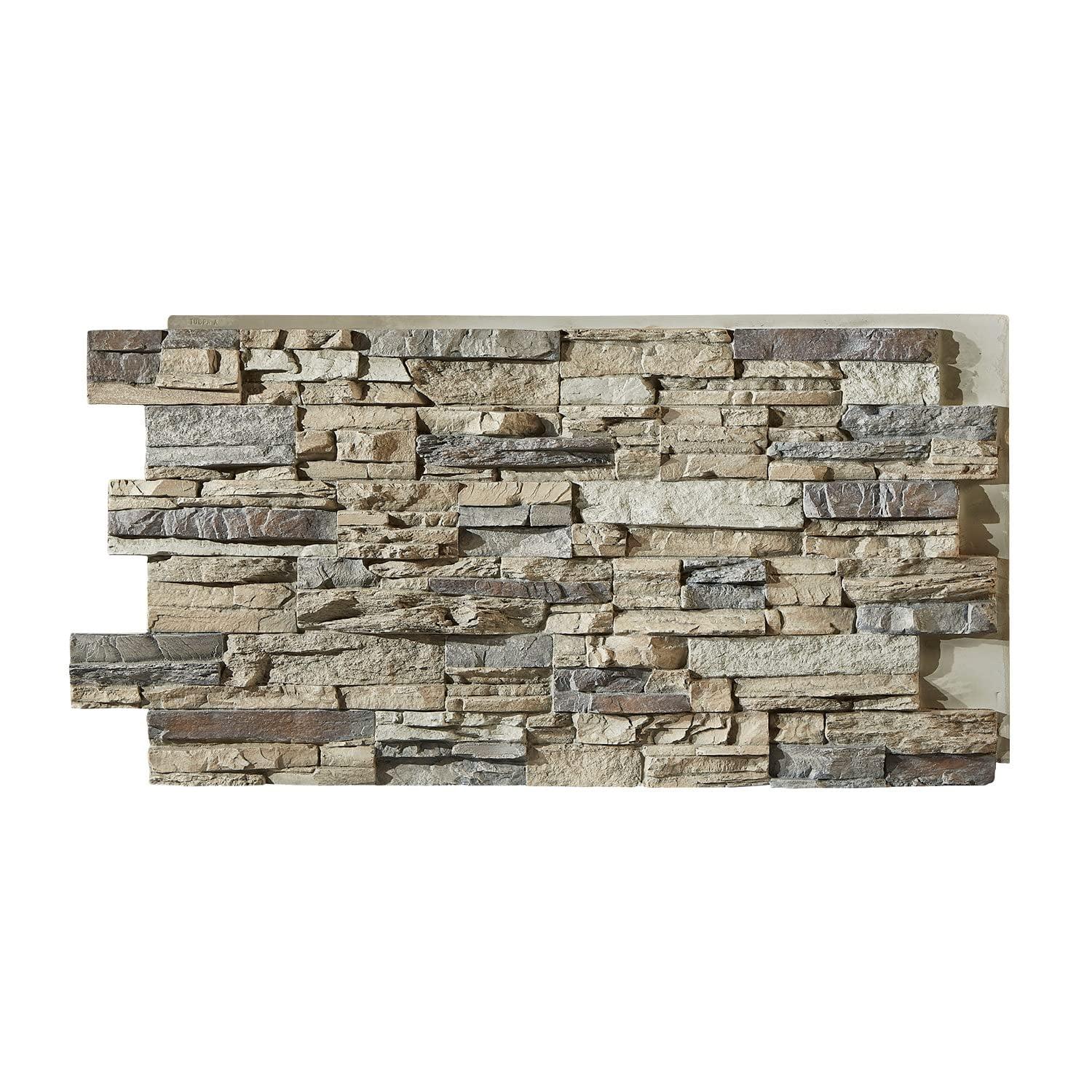 Faux Stacked Stone 3D Textured Wall Panel | Sedona | 48''L x 24''H x 2''D | 1 Panel | Ocean Mist