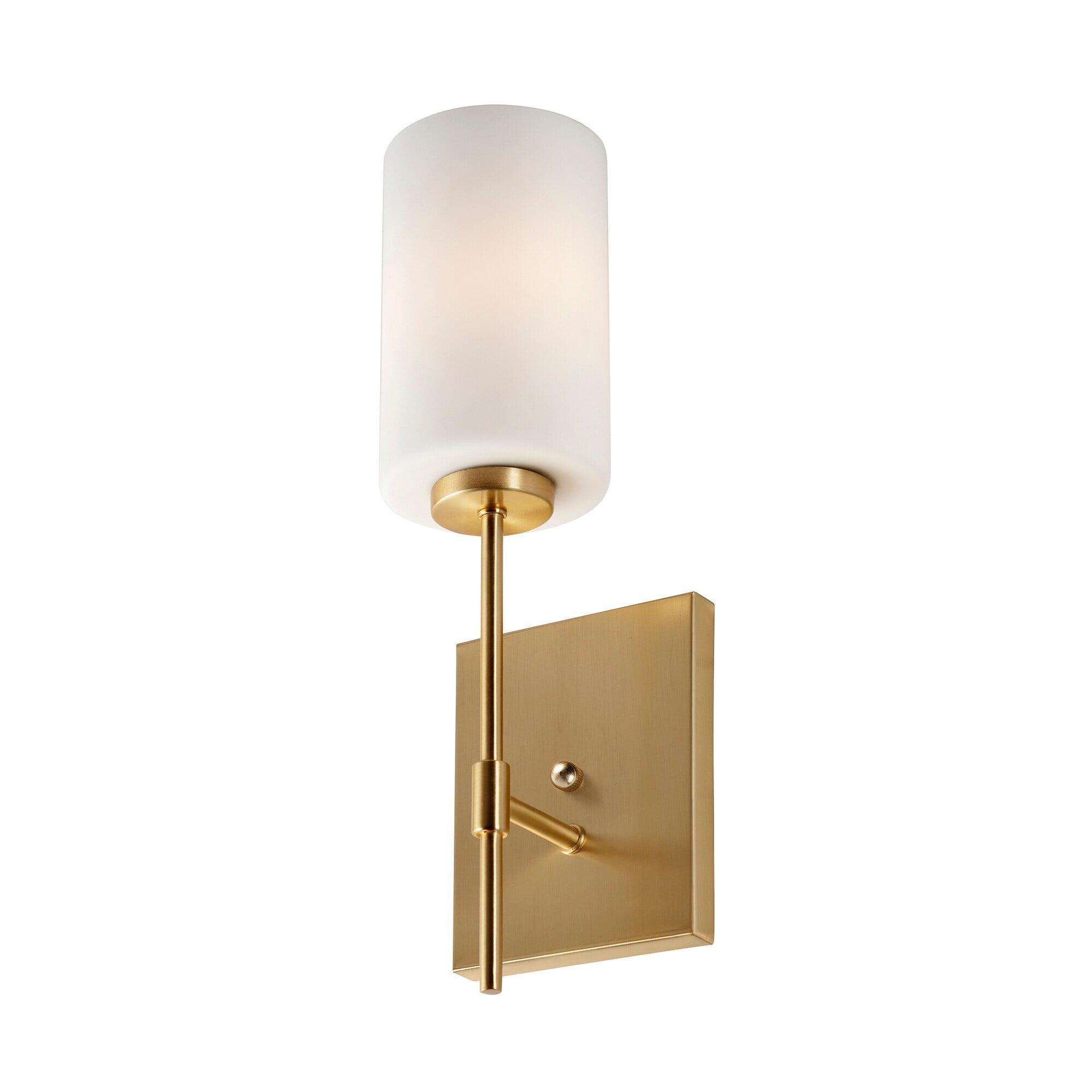 Faye 1-Light Soft Gold Wall Sconce with Satin Opal Glass - Soft Gold