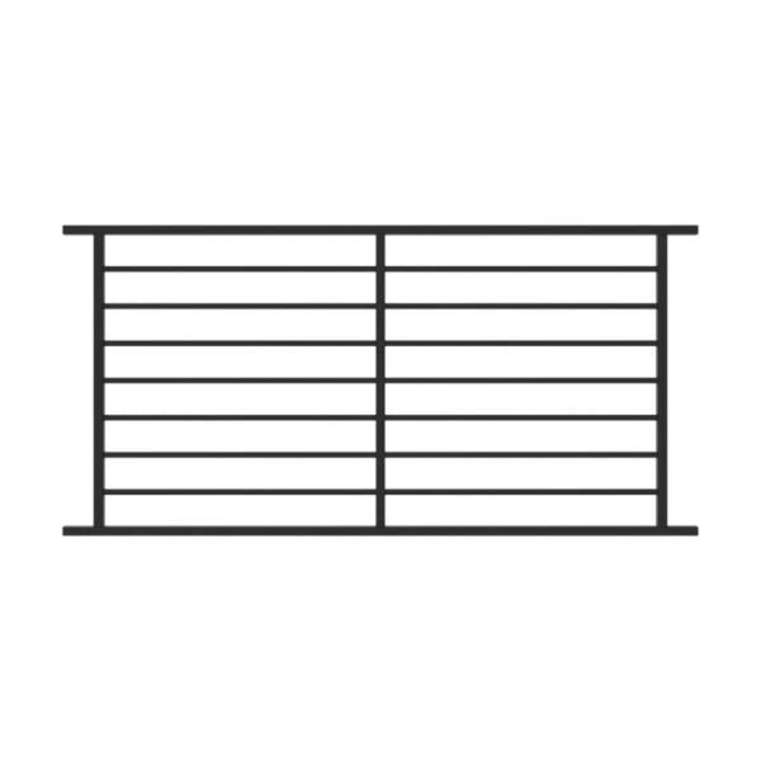 Fe26 Black Steel 34" H x 6' W Railing Level Panel