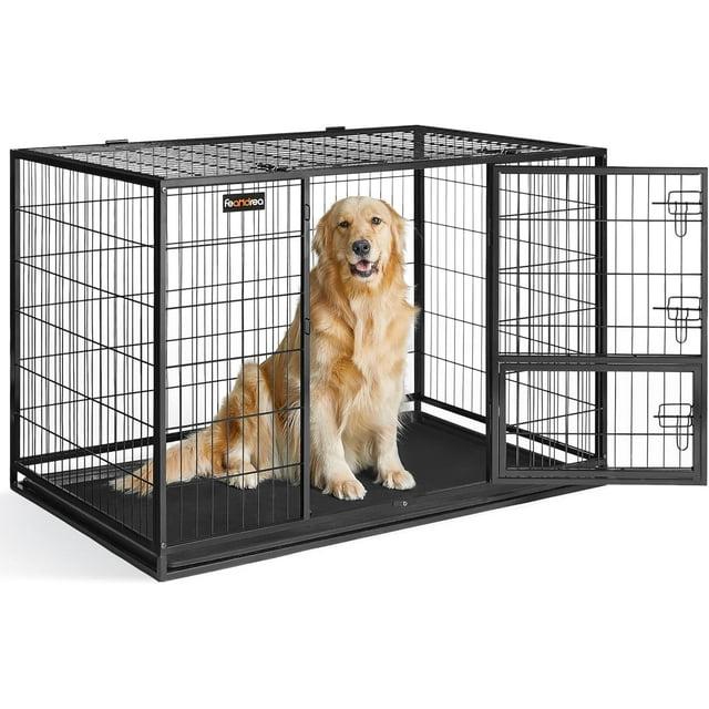 FEANDREA Heavy-Duty Dog Crate with Removable Tray