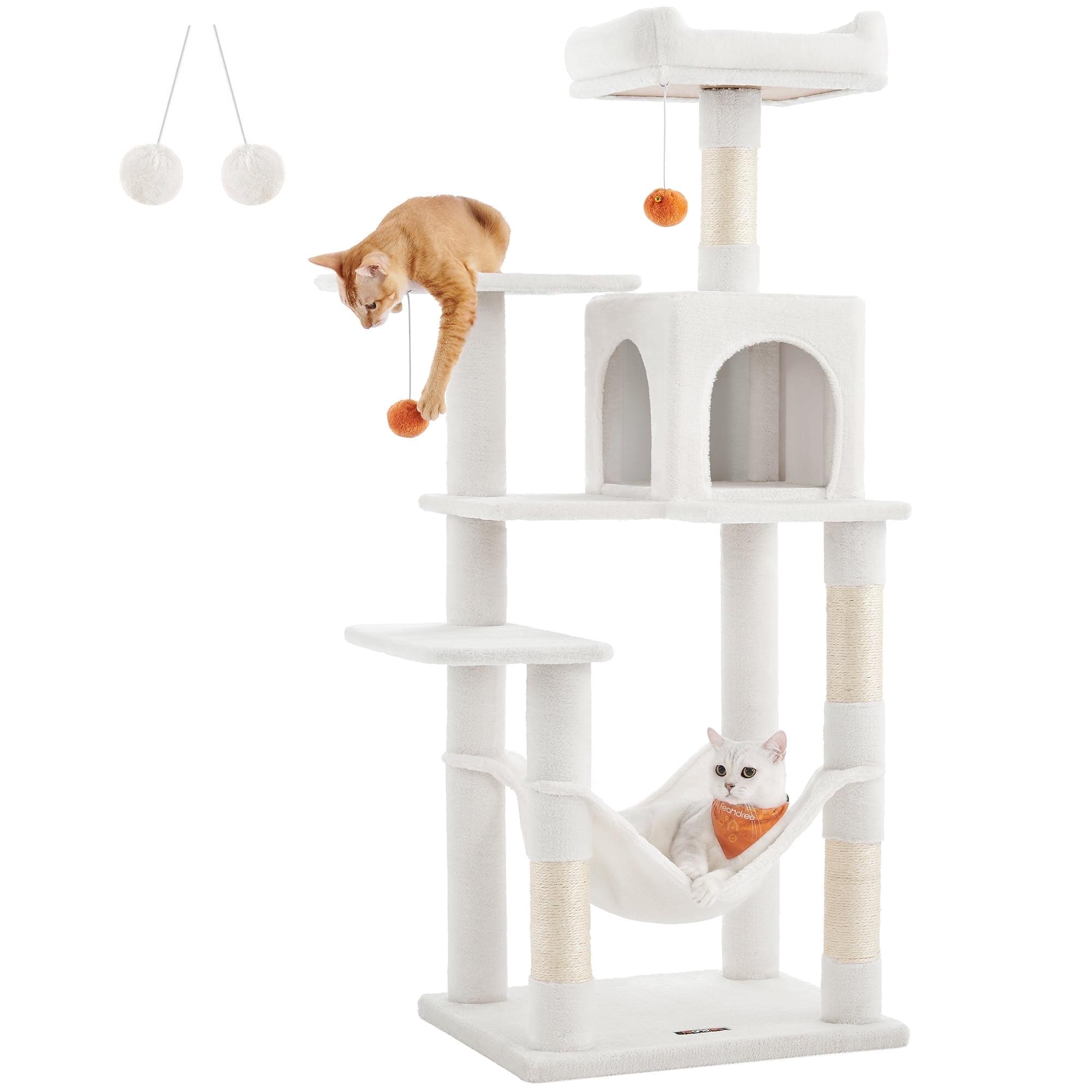 Feandrea 44.1'' /56.3" Cat Tree Tower for Indoor Cats ,Multi-Level Cat Condo Cat Furniture with Scratching Posts