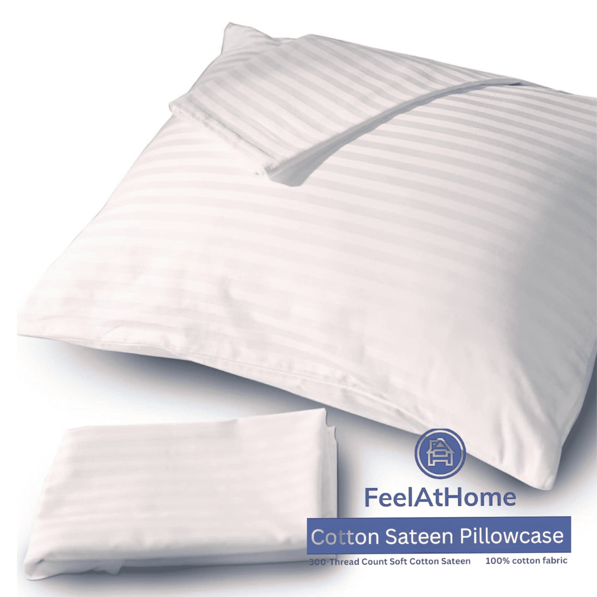 FeelAtHome Pillow Protector Zippered Pillow Covers for Comfort & Protection, Queen, White, 4 pk