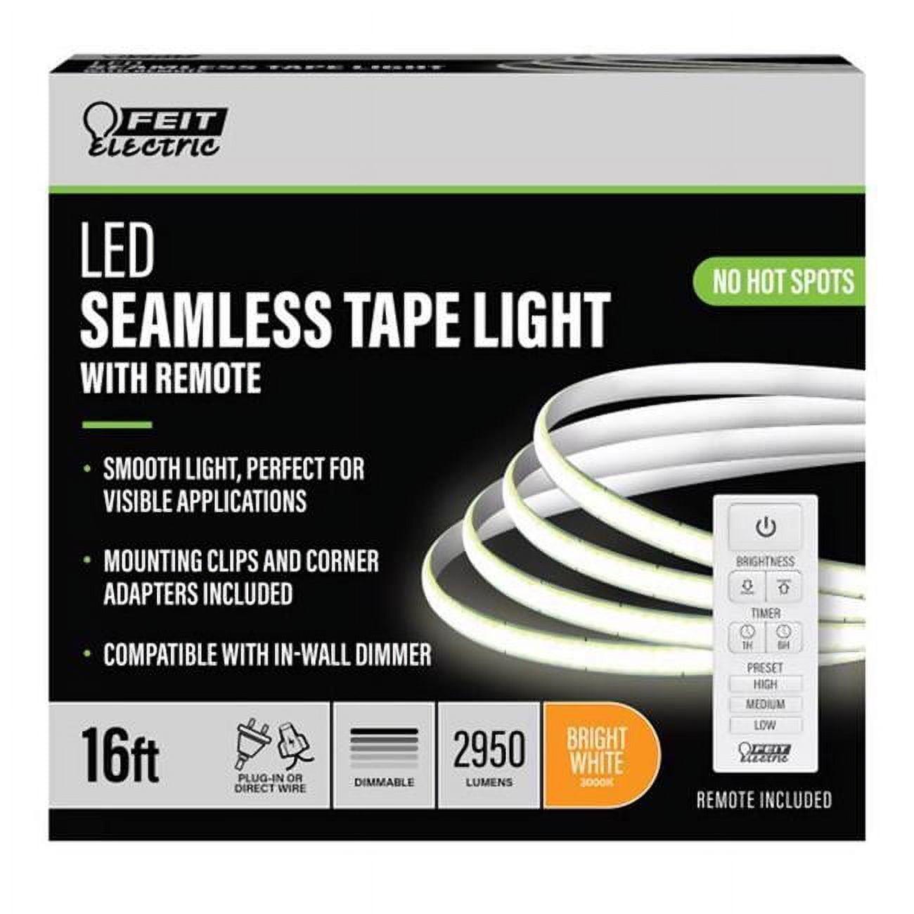 Feit 16 ft Bright White Plug-In LED Tape Light with Remote