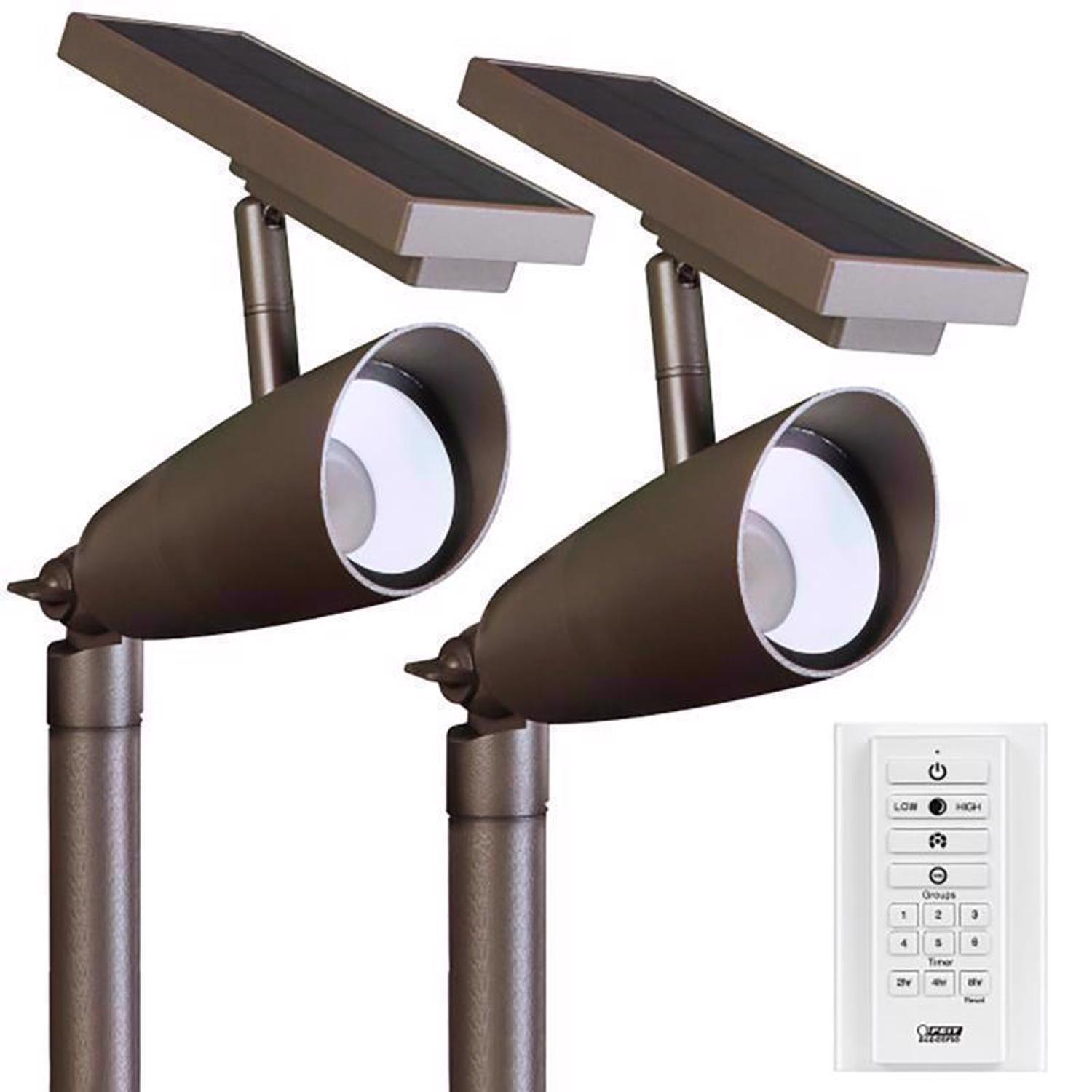 FeitElectric Feit OneSync Bronze Solar Powered/Remote LED Spotlight 2 pk