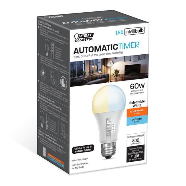 Feit Electric 60W White LED Bulb with Automatic Timer