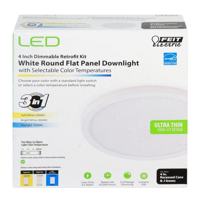 White Aluminum 4-Inch Round LED Flush Mount Downlight