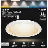 Feit Electric Flush Mount LED Round Flat Panel Light, White