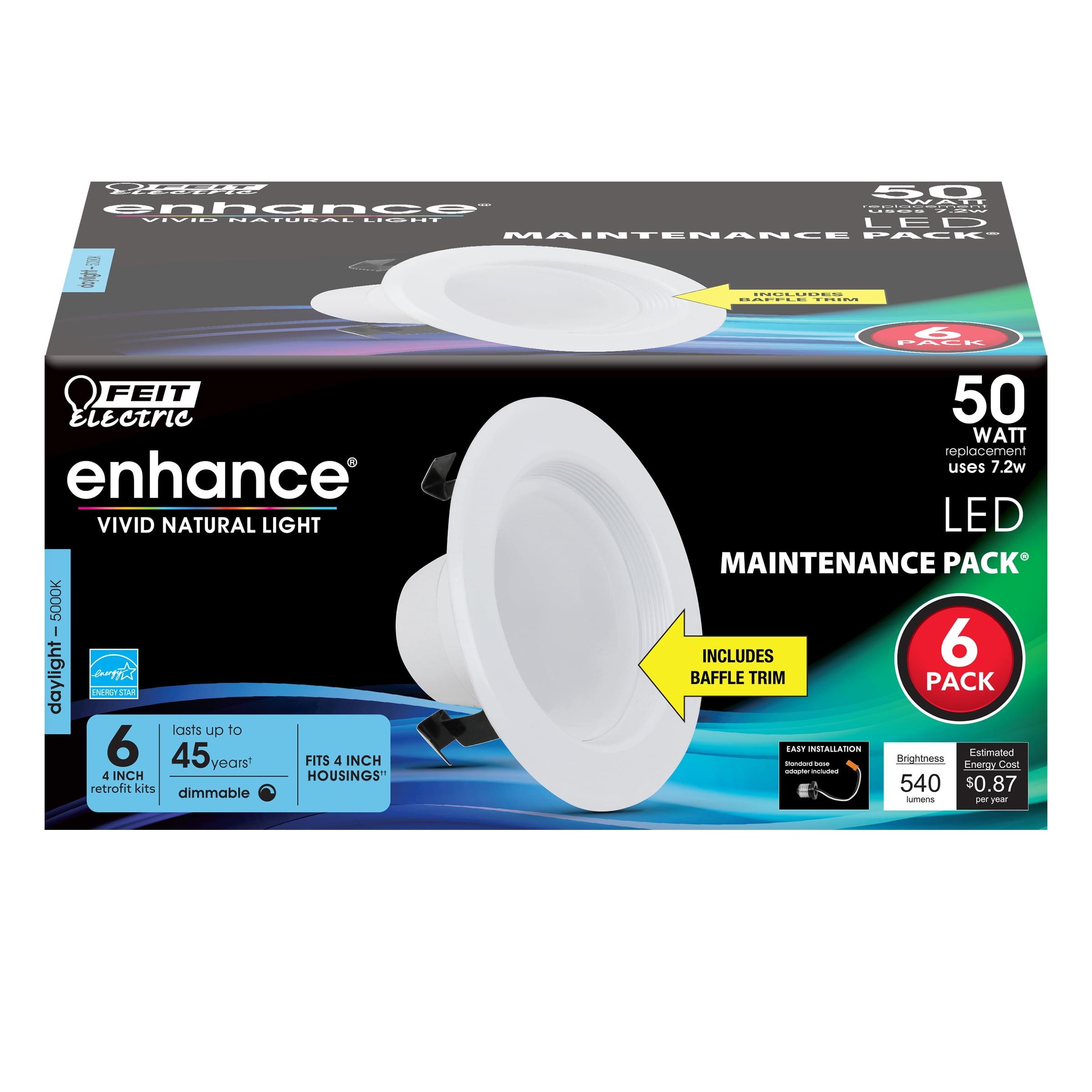 Feit Electric Enhance Daylight 4 in. W LED Dimmable Recessed Downlight 7.2 W