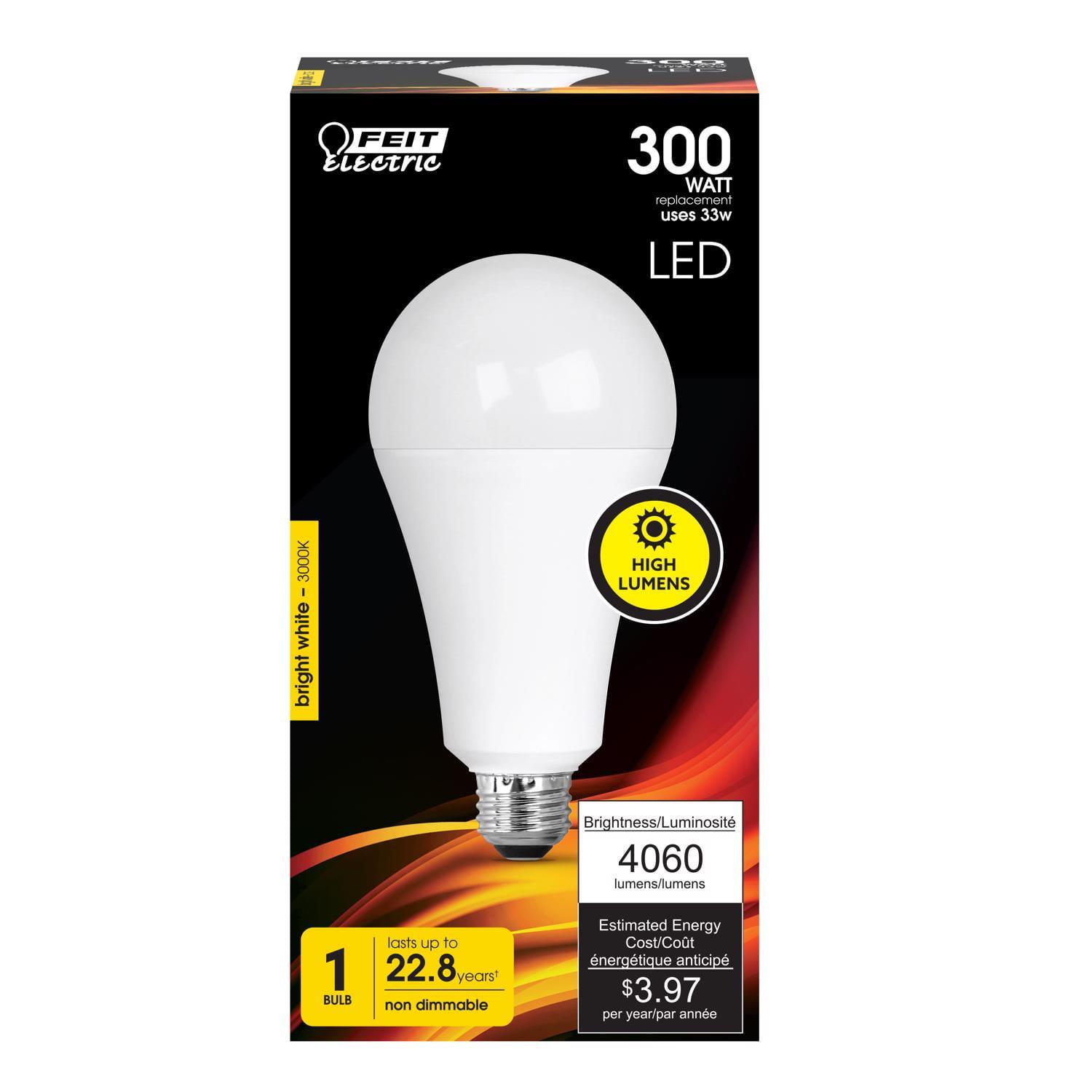 1PC Feit Electric Feit Electric OM300/830/LED A21 E26 LED Bulb, Warm White