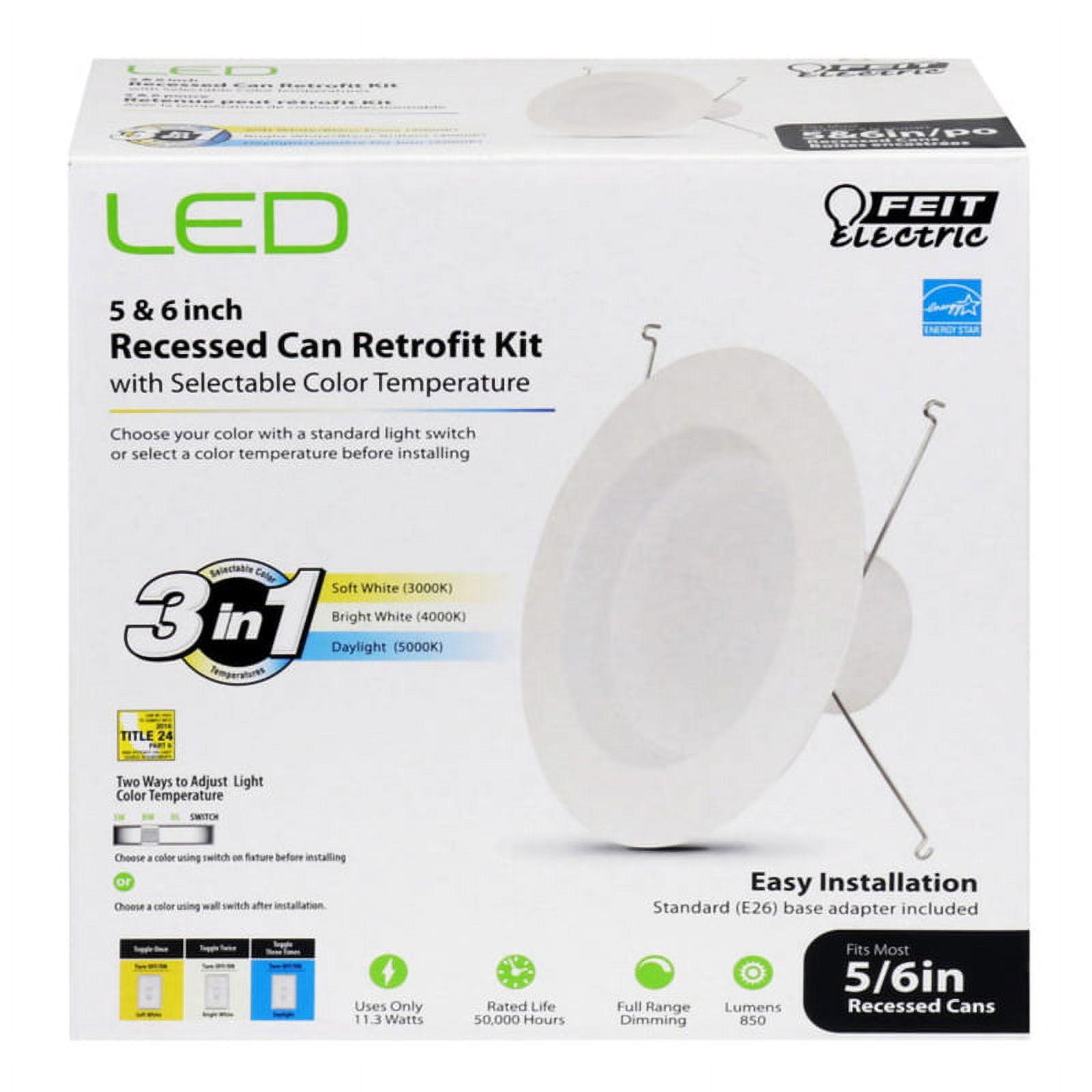 Feit White 5 and 6 Inch Aluminum LED Retrofit Recessed Lighting Kit