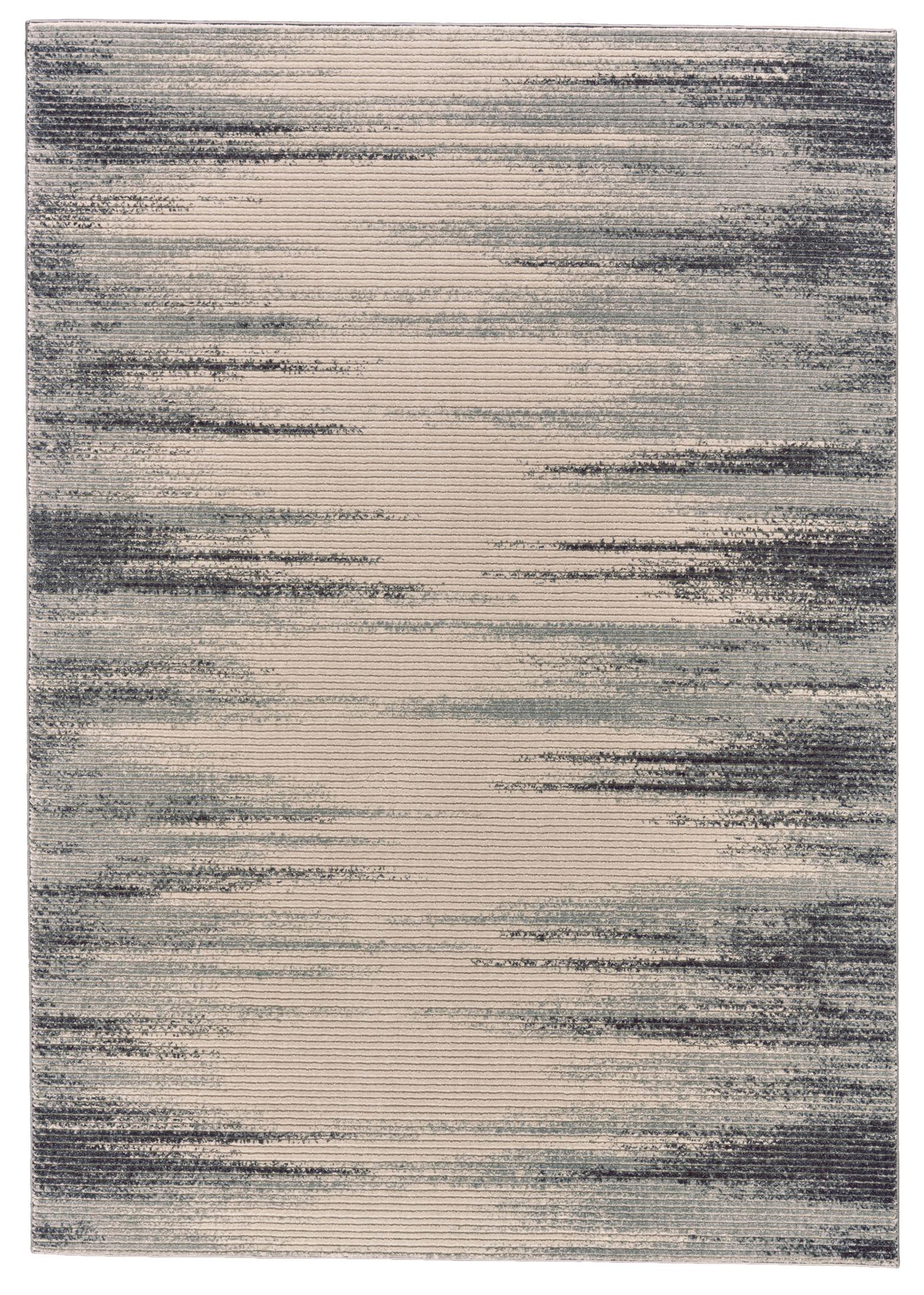 Feizy Akhari Transitional Abstract, Ivory/Gray/Black, 1'8" x 2'10" Accent Rug Easy Care Stain Resistant Fade Resistant Casual Gradient & Ombre Design Carpet for Living Dining Bed Room