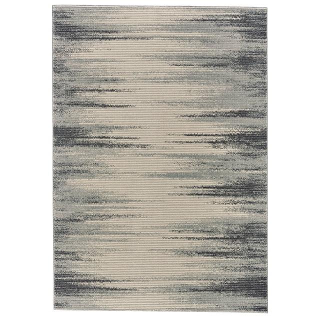 Feizy Akhari Transitional Abstract, Ivory/Gray/Black, 1'8" x 2'10" Accent Rug Easy Care Stain Resistant Fade Resistant Casual Gradient & Ombre Design Carpet for Living Dining Bed Room