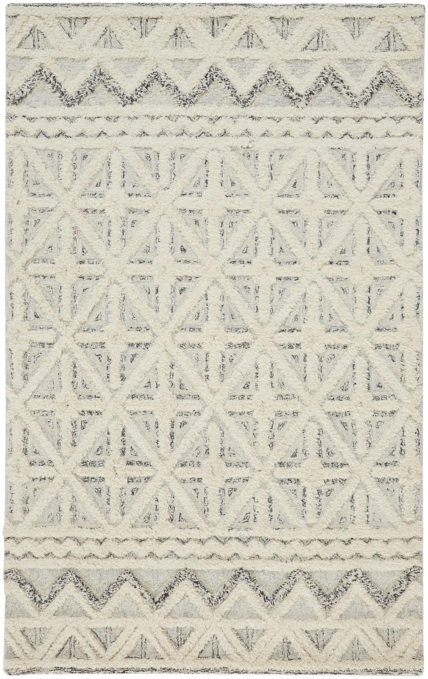 Anica Transitional Geometric Ivory/Black Area Rug