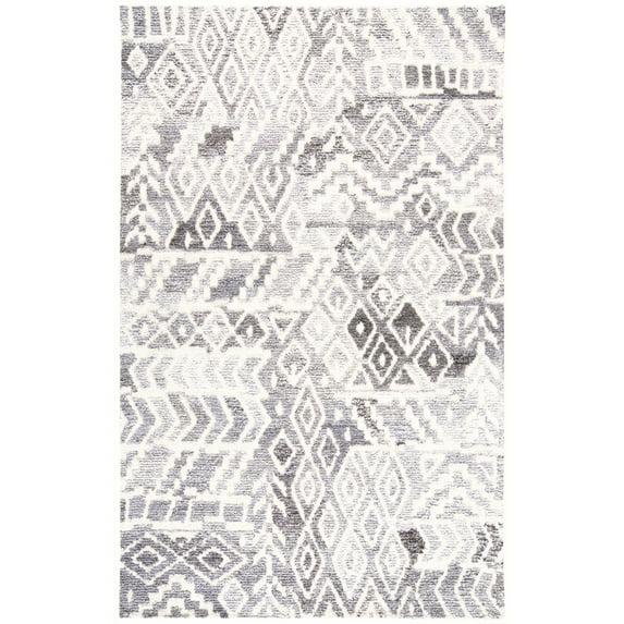 Feizy Asher Transitional Distressed, Gray/White, 8' x 10' Area Rug Sheen Fade Resistant Bohemian & Eclectic Abstract Design Carpet for Living Dining Bed Room