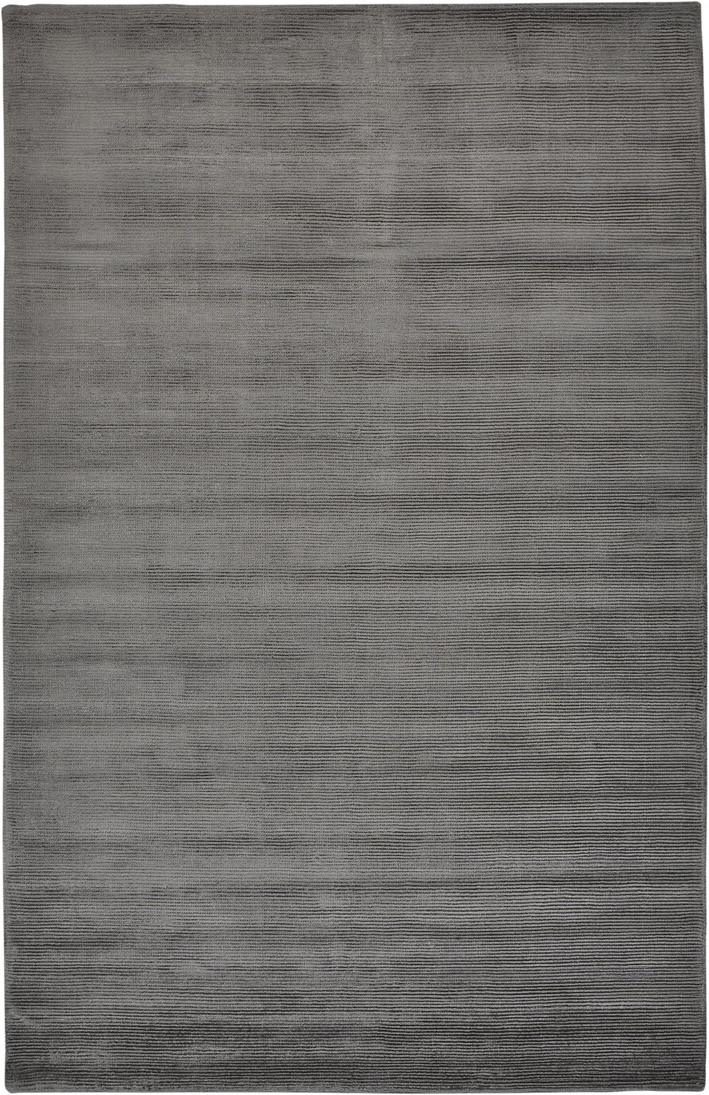 Charcoal Elegance 2'x3' Hand-Knotted Viscose Sheepskin Area Rug