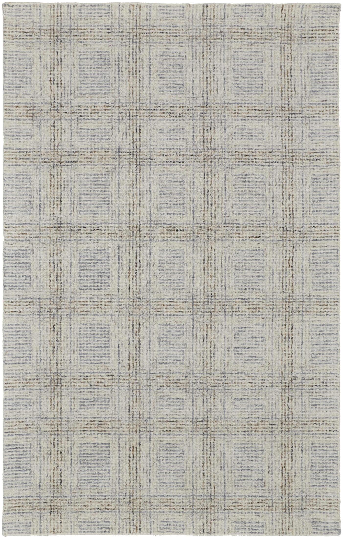 Feizy Belfort Transitional Geometric, Ivory/Gray/Tan, 2' x 3' Accent Rug Easy Care Stain Resistant Water Resistant Casual Solid Design Carpet for Living Dining Bed Room