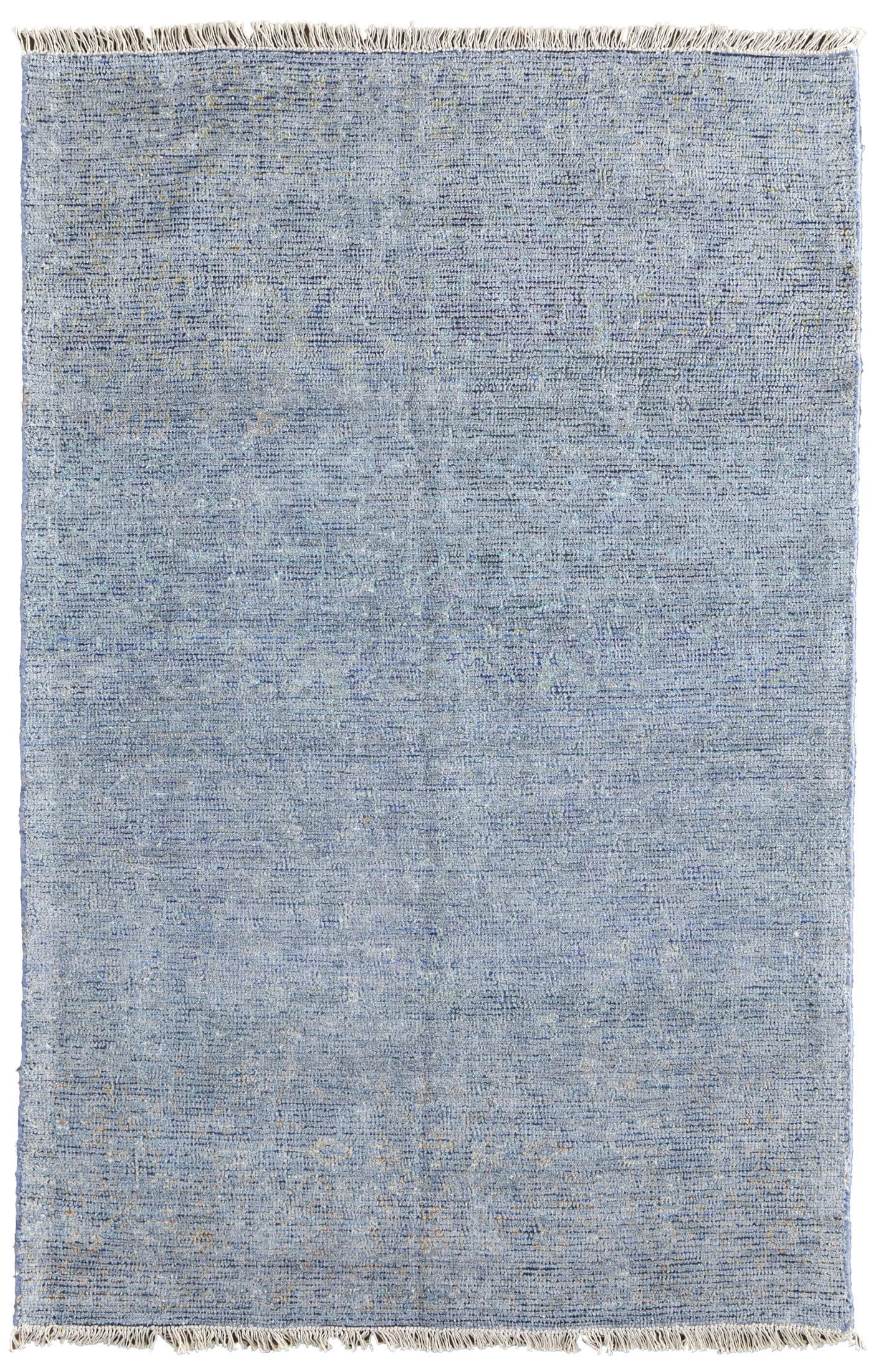 Caldwell Handwoven Blue Wool & Viscose 5' x 7' Area Rug