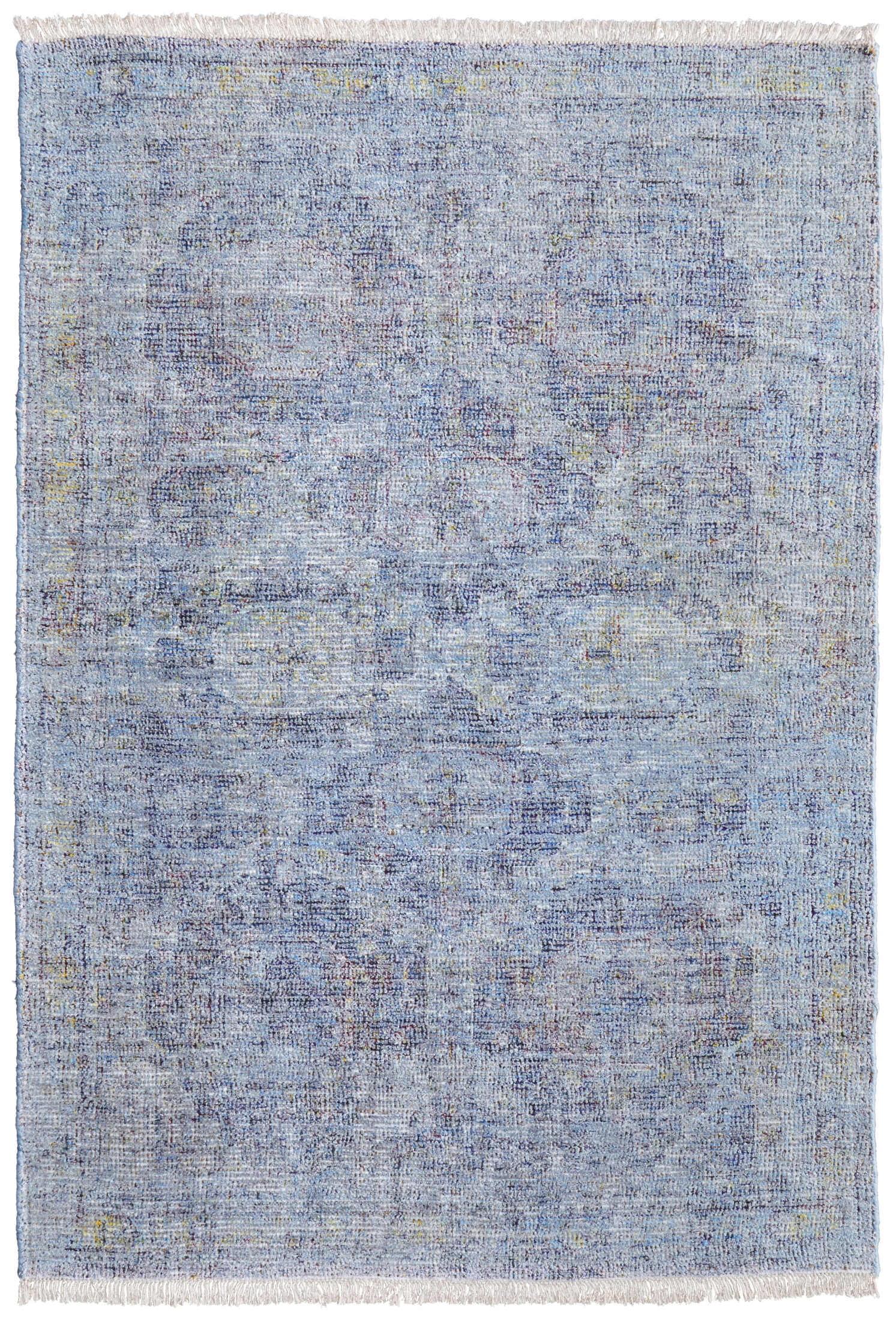 Caldwell Transitional Distressed Blue/Ivory Area Rug