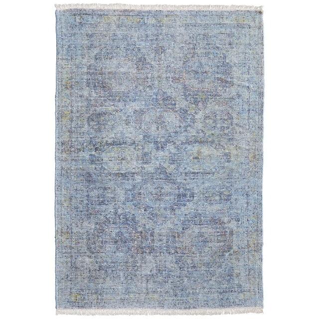 Caldwell Transitional Distressed Blue/Ivory Area Rug