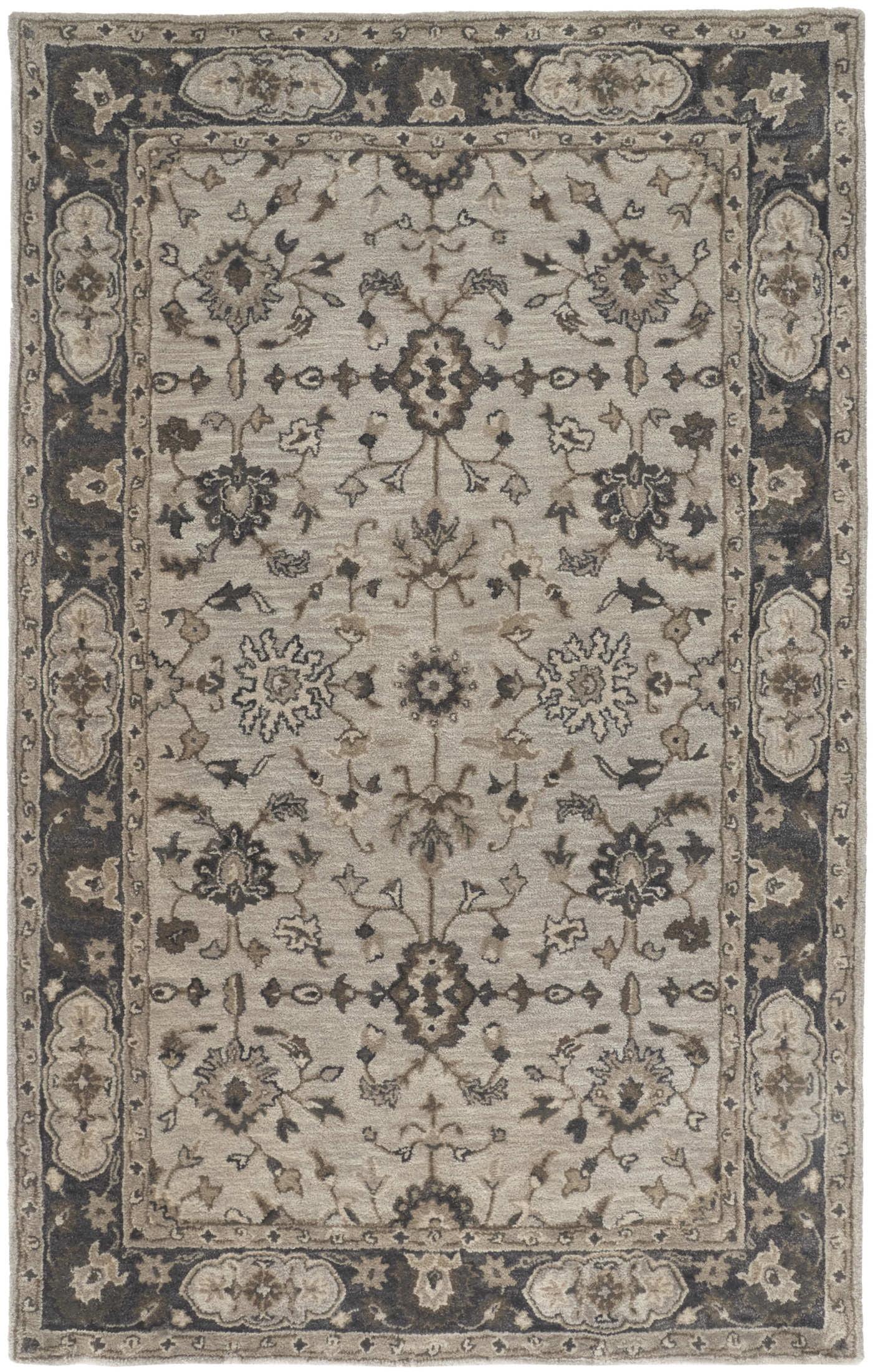 Eaton Traditional Oriental Gray/Ivory/Taupe Area Rug